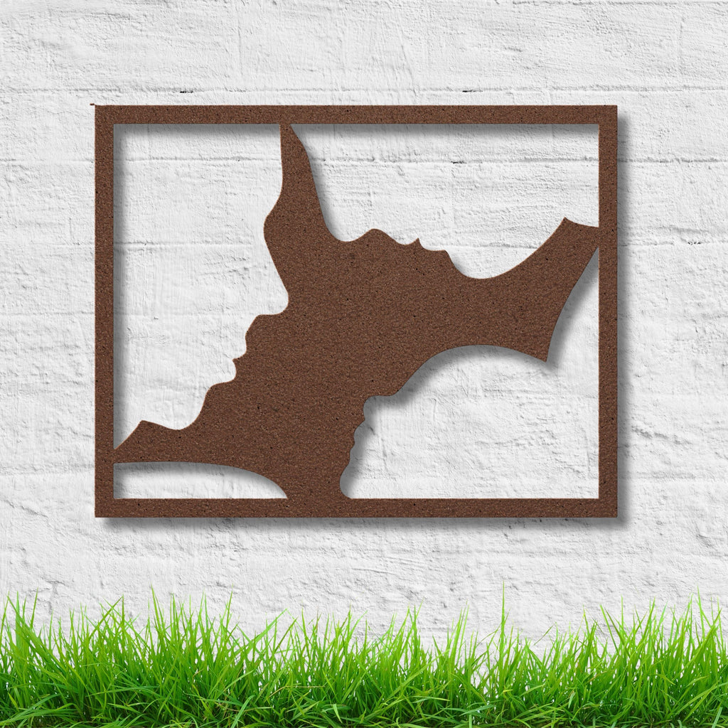 Family Faces Metal Wall Art, Parent and Child Silhouette, Modern Unity Sign, Home Gift