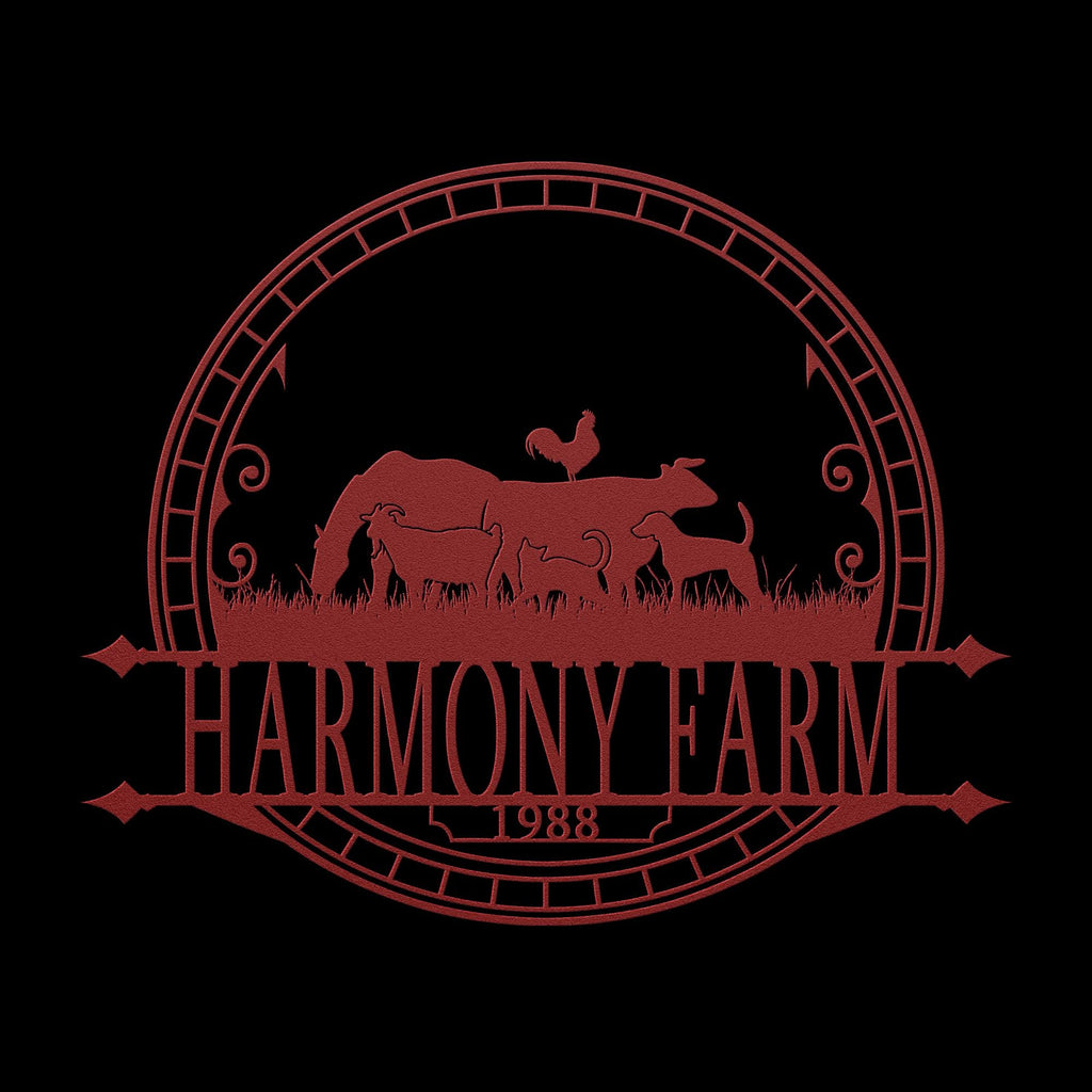 Custom Metal Farm Sign: Rustic Animal Silhouette, Personalized Ranch Decor
