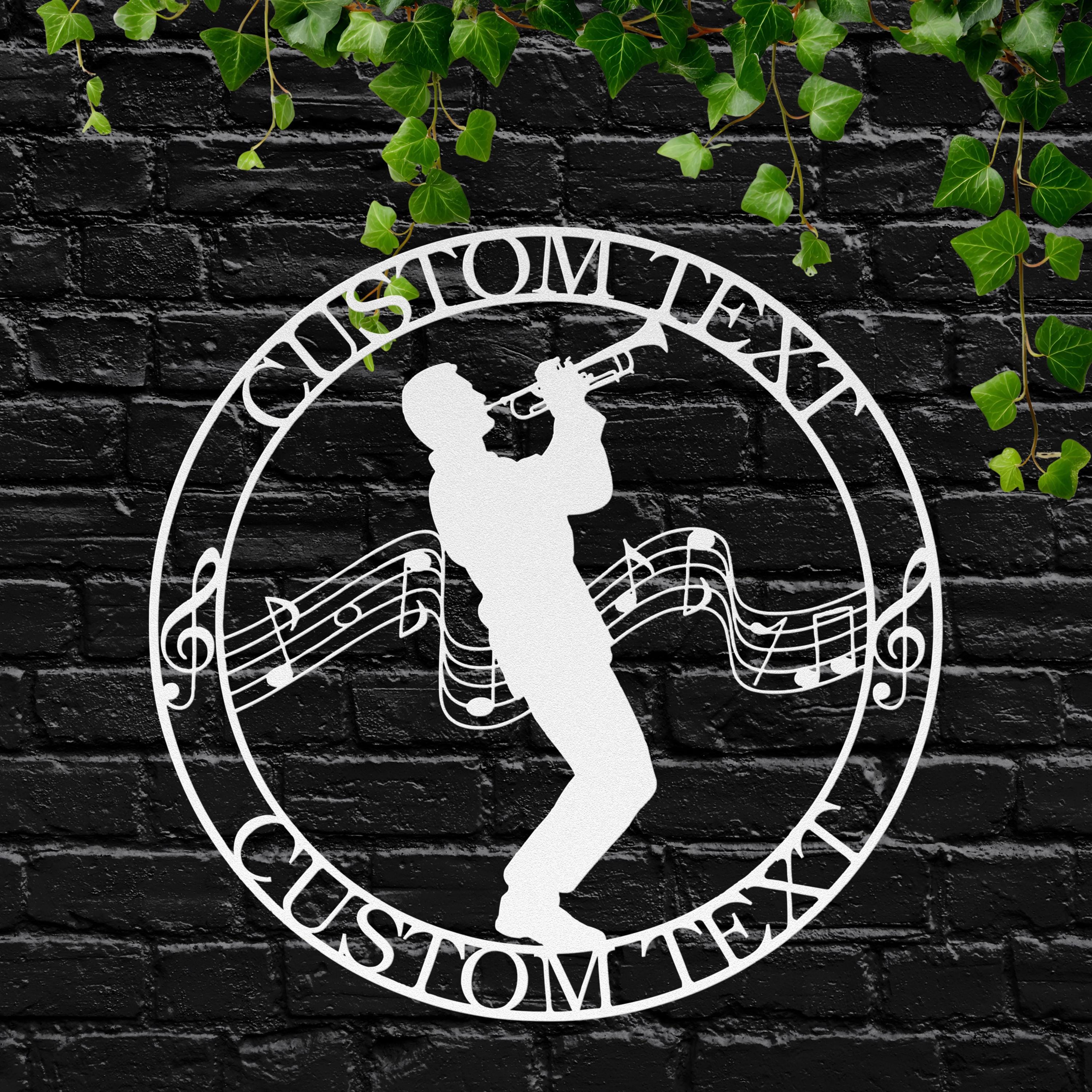 Custom Trumpet Metal Sign | Jazz Music Die Cut Art
