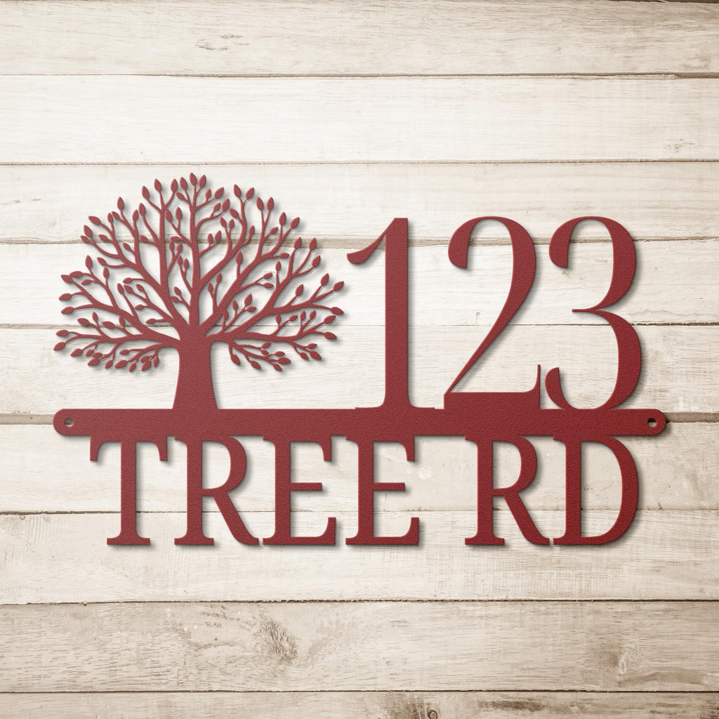 Custom Metal Address Sign | Tree of Life, House Number