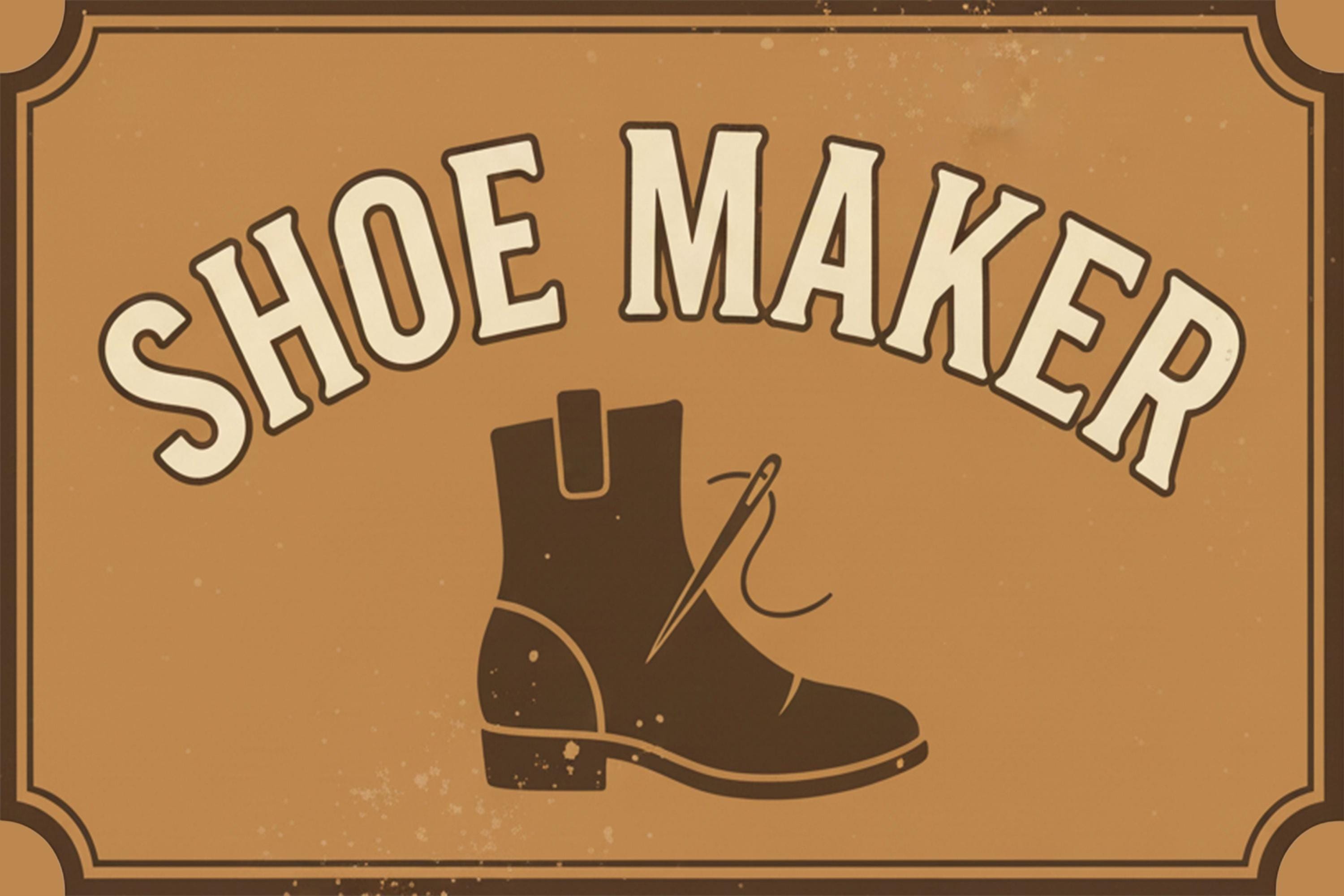 Rustic Shoe Maker Sign, Cobbler Repair Vintage Metal Plaque, Boot Repair Wall Art Gift