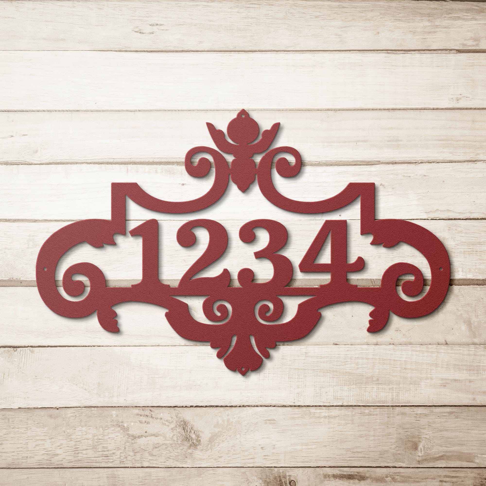 Custom Metal House Number Sign, Victorian Address Plaque