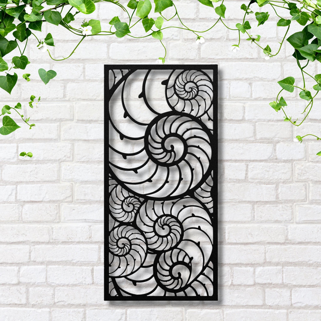 Nautilus Metal Wall Art, Abstract Spiral Shell Decor, Ocean Nature Sign, Coastal Decor