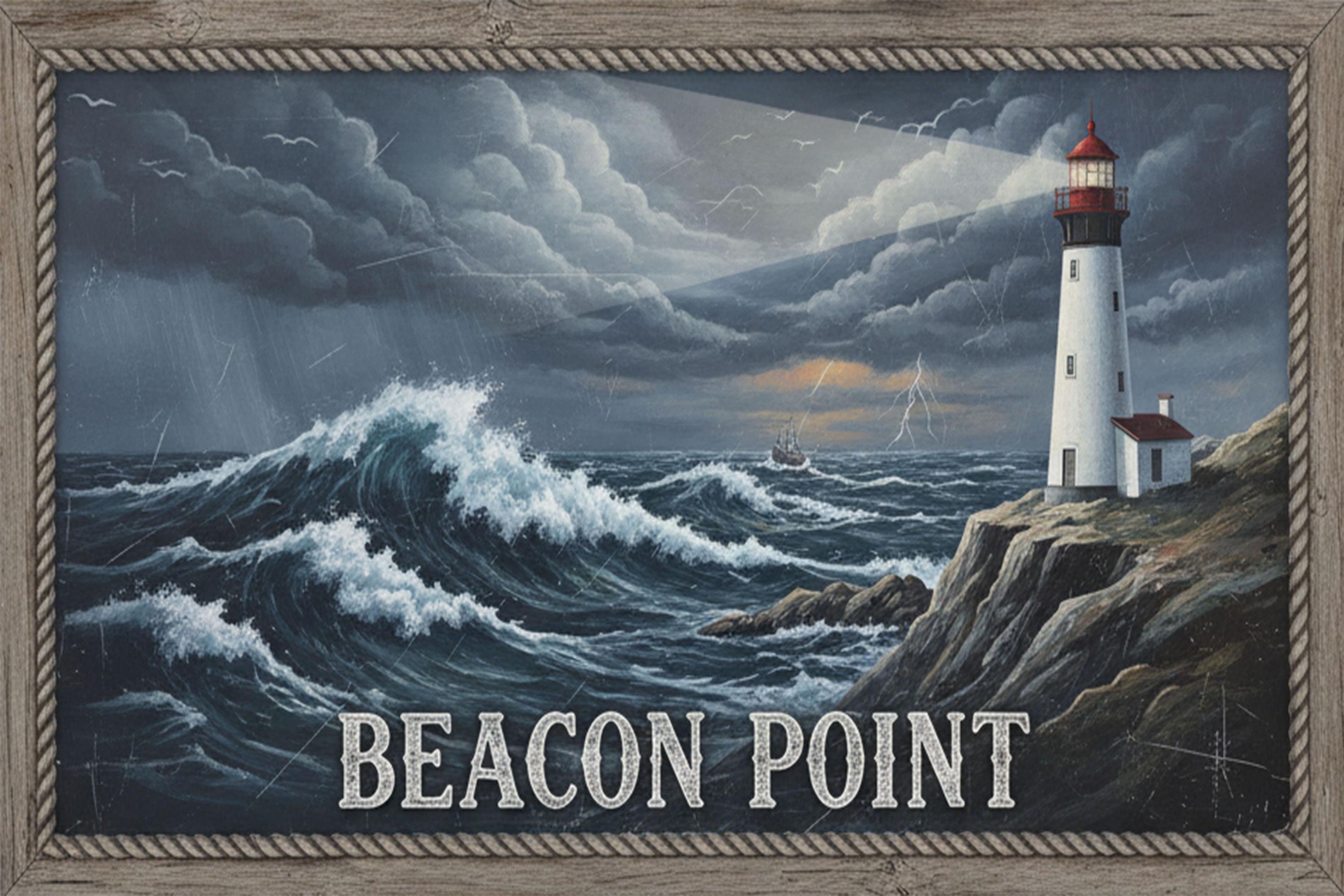 Metal Lighthouse Sign - Nautical Wall Art | Coastal Home Decor | Vintage Sea Gift