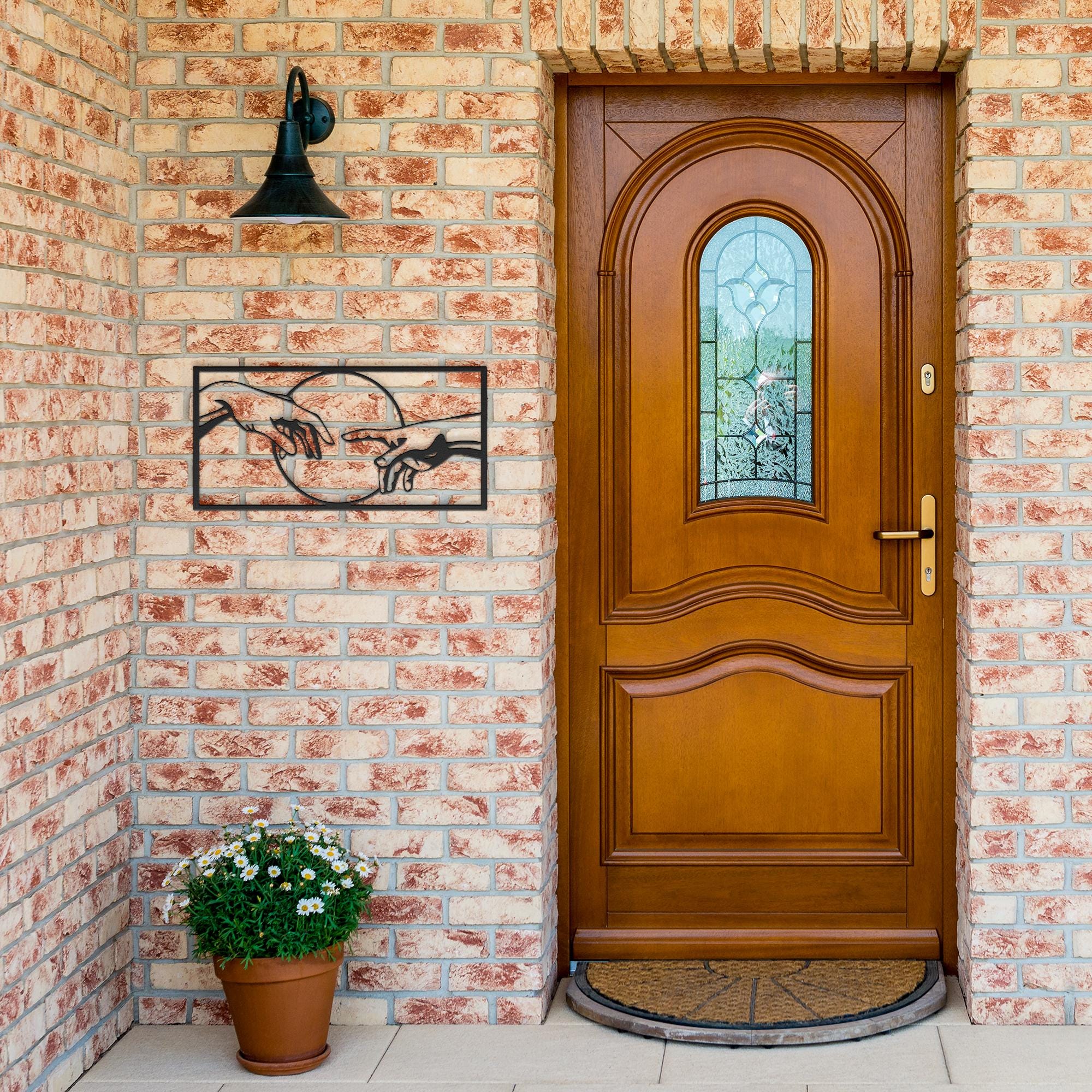 Creation of Adam Hands Metal Wall Art | Michelangelo Inspired Decor | Famous Painting Art | Classic Home Die Cut