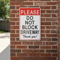 Do Not Block Driveway Sign, Parking Warning Plaque, Private Property Metal Sign