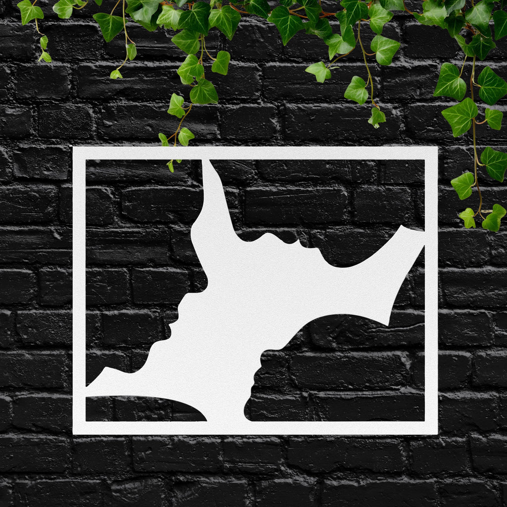 Family Faces Metal Wall Art, Parent and Child Silhouette, Modern Unity Sign, Home Gift