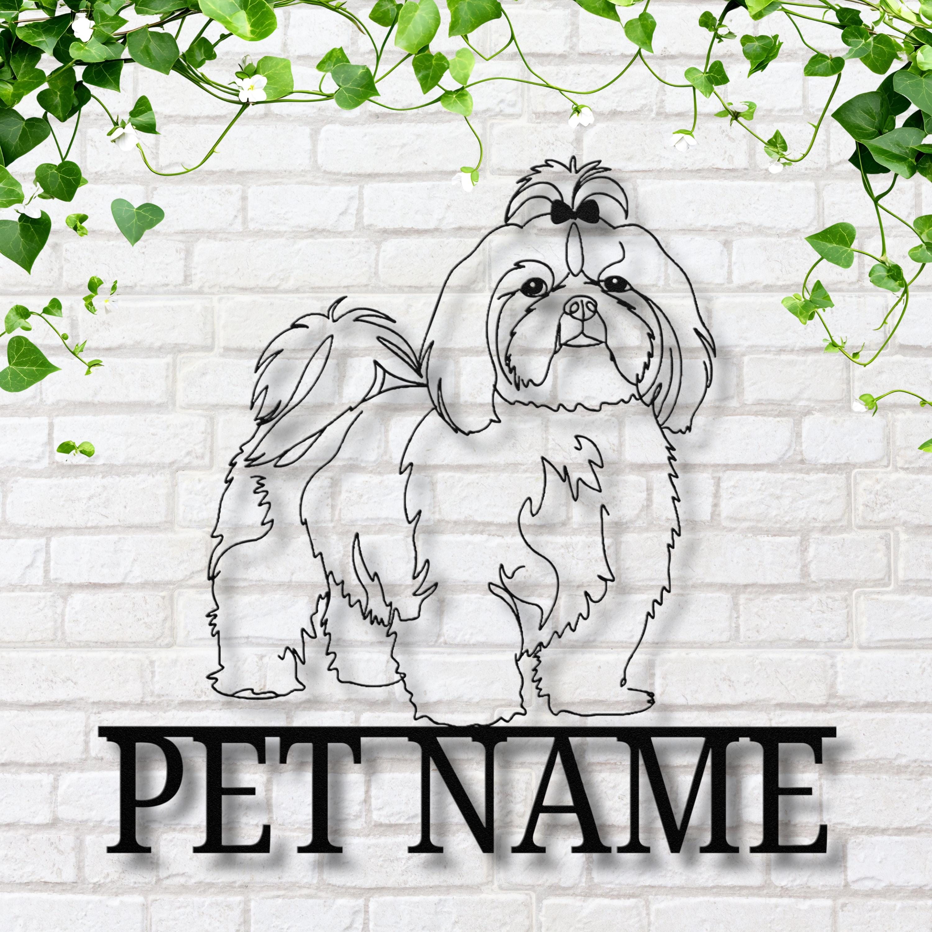 Personalized Shih Tzu Metal Sign, Custom Pet Memorial Decor