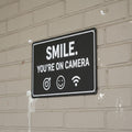 Smile You're On Camera Metal Sign, Security Warning, CCTV Notice, Home Safety Decor