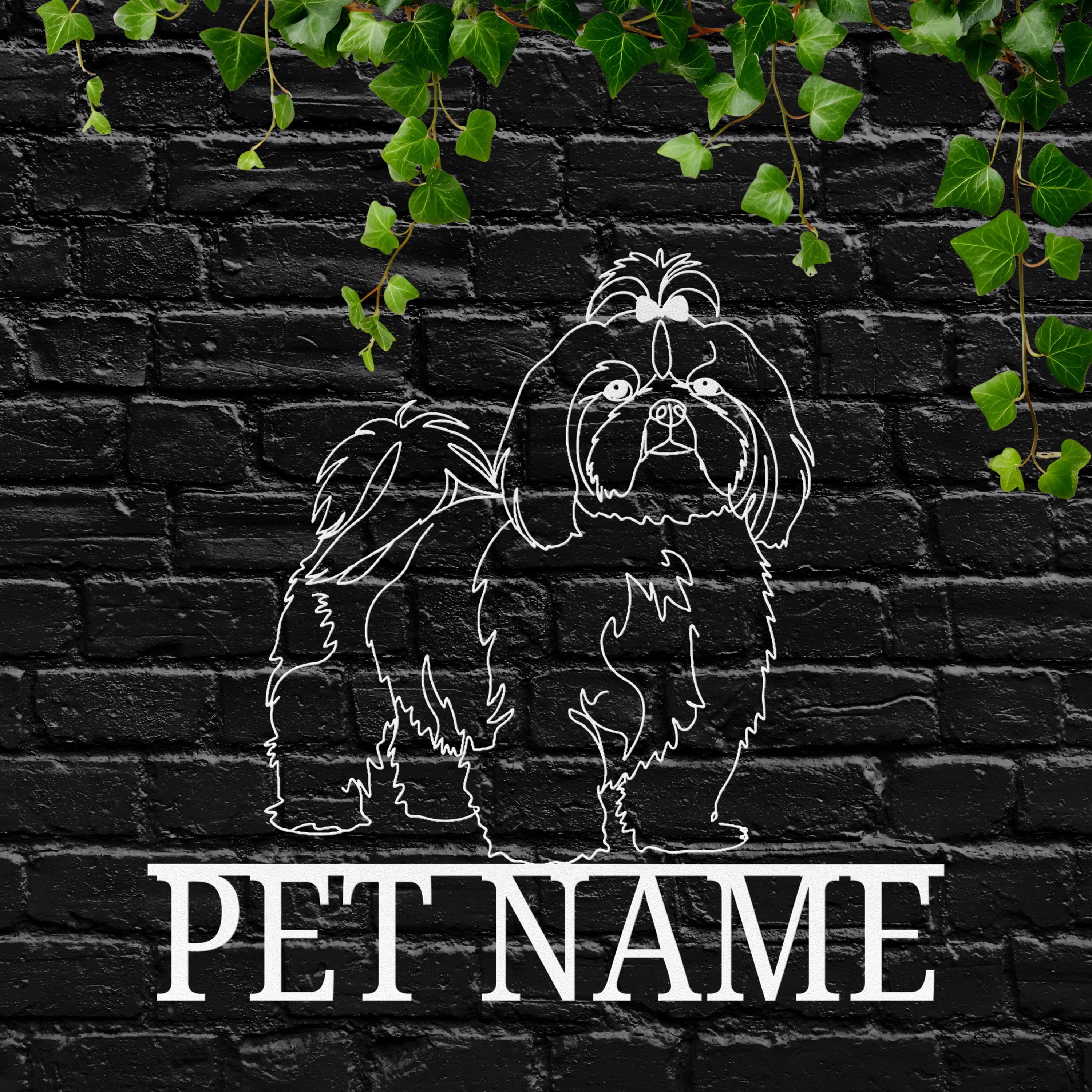 Personalized Shih Tzu Metal Sign, Custom Pet Memorial Decor