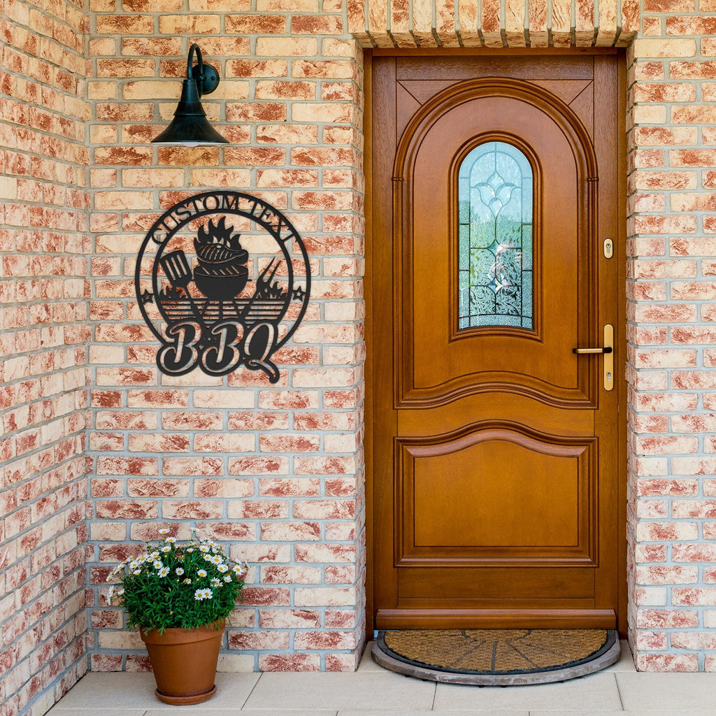 Custom BBQ Grill Master Metal Sign | Personalized Patio Kitchen Decor | Barbecue Pit Meat Smoker Die Cut Gift