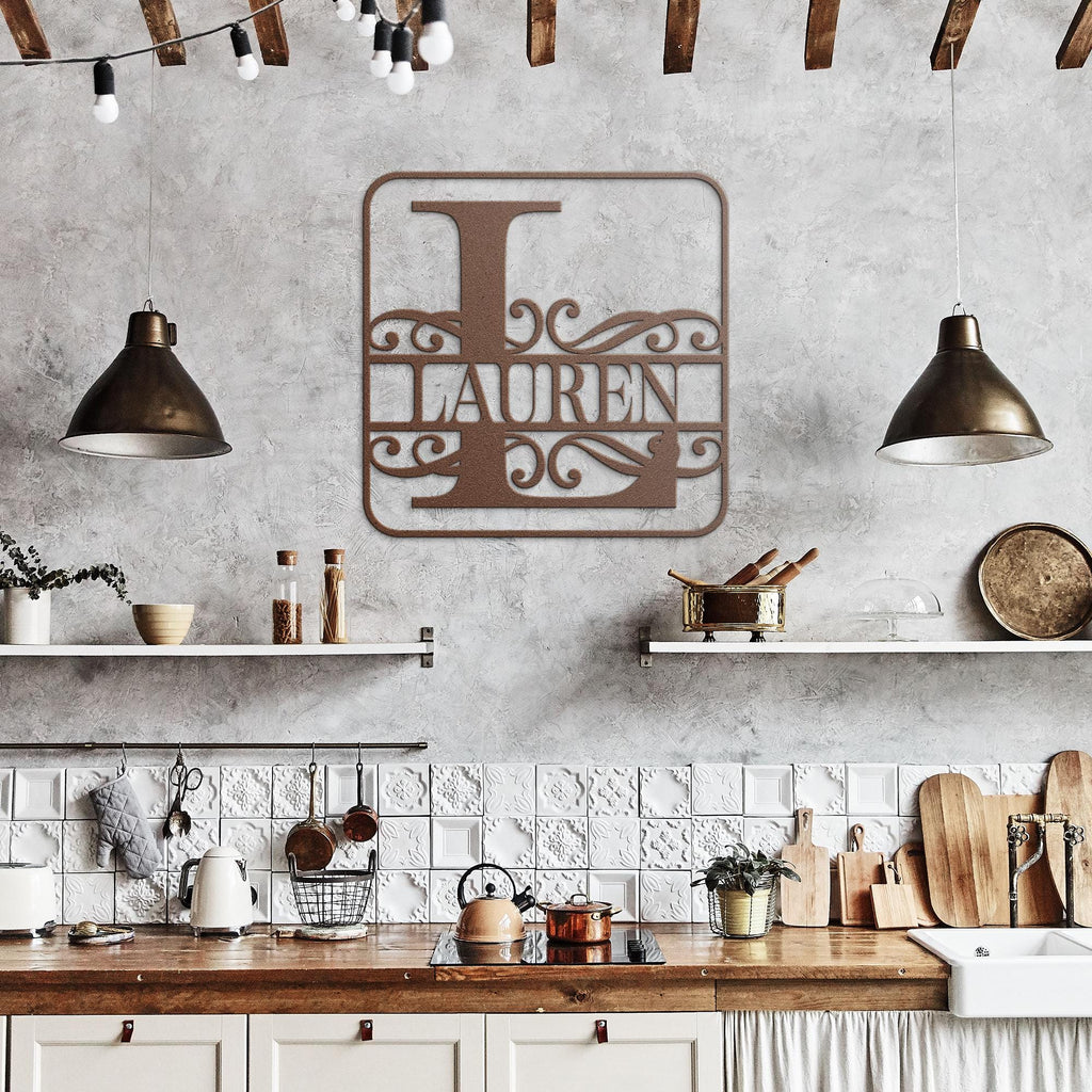 Custom Metal Last Name Sign - Redval Font Family Name Wall Decor