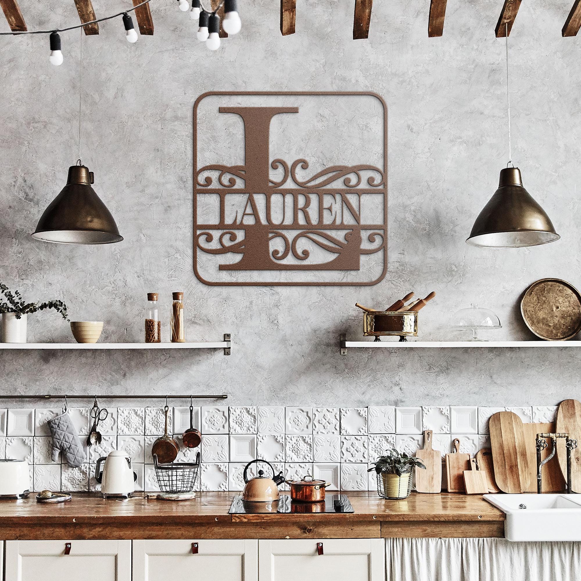 Custom Metal Last Name Sign - Redval Font Family Name Wall Decor