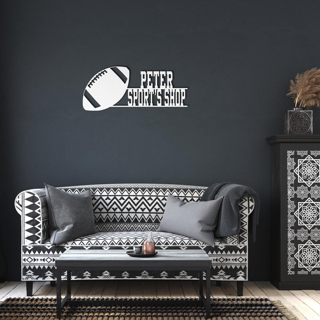 Custom Football Metal Sign: Sports Shop, Gym, Fan Cave