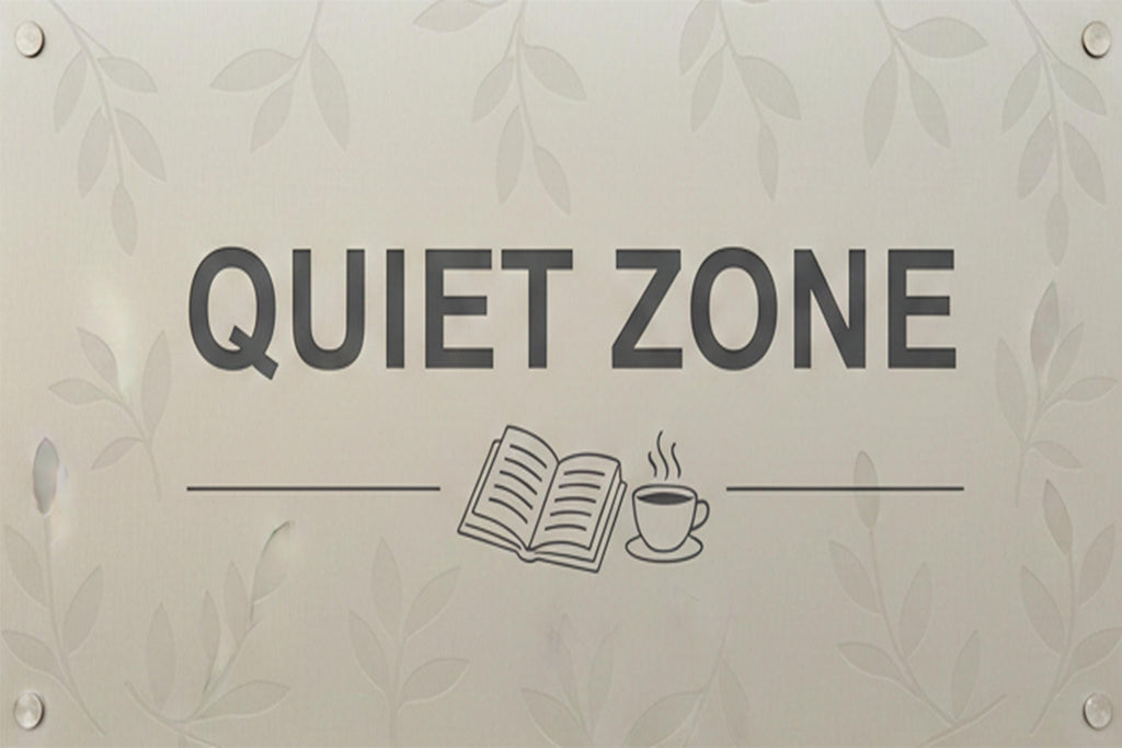 Quiet Zone Metal Sign – Minimalist Reading Nook Decor | Custom Aluminum Plaque