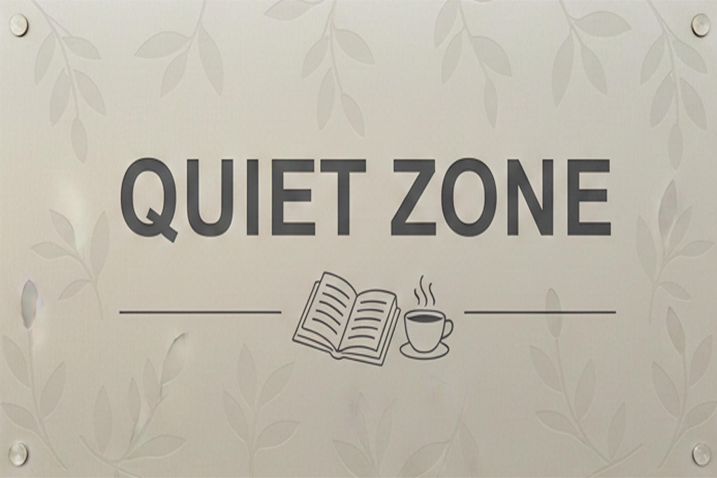 Quiet Zone Metal Sign – Minimalist Reading Nook Decor | Custom Aluminum Plaque