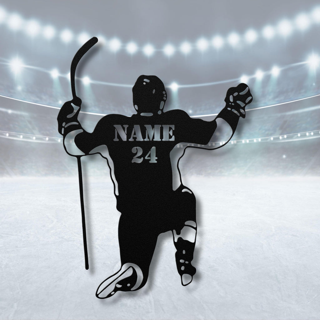 Personalized Hockey Wall Art - Custom Player Sign | Metal Sports Sign with Name & Number