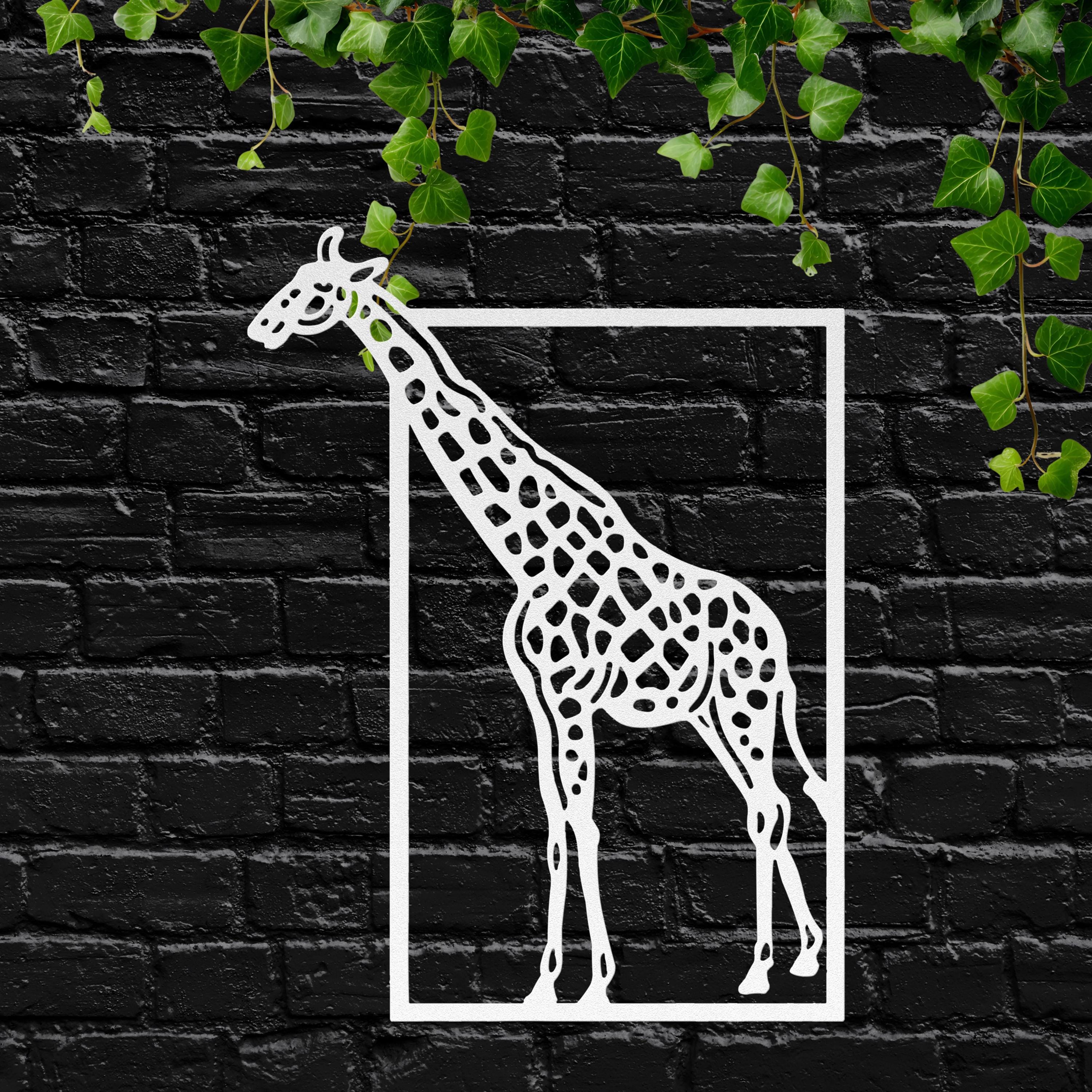 African Giraffe Silhouette Metal Wall Art | Die-Cut Nature Safari Decor | Unique Minimalist Farmhouse Gift for Animal Lovers