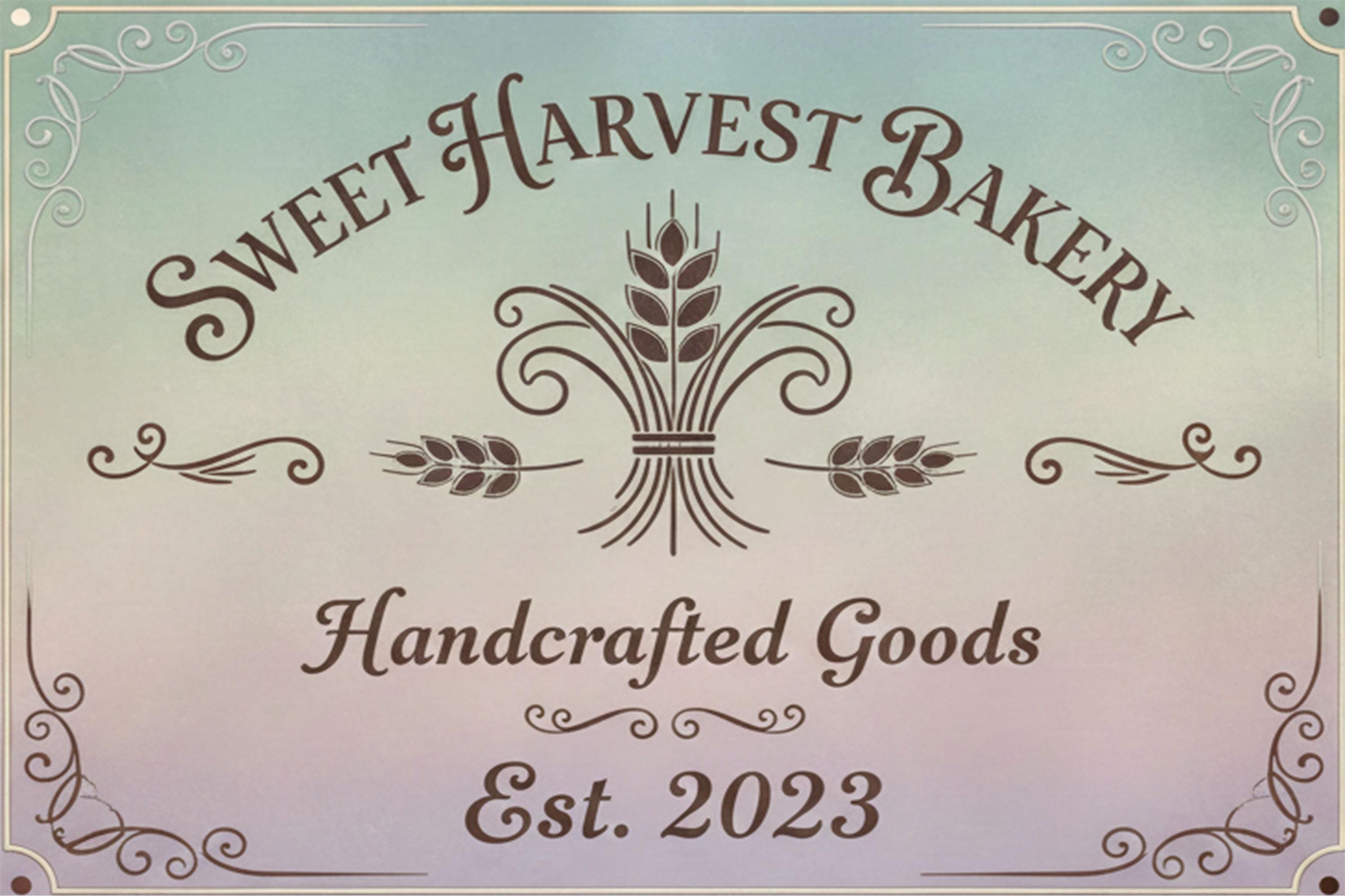 Custom Bakery Metal Sign | Personalized Cottage Kitchen Decor | Farmhouse Wheat Plaque | Handcrafted Goods Established Sign