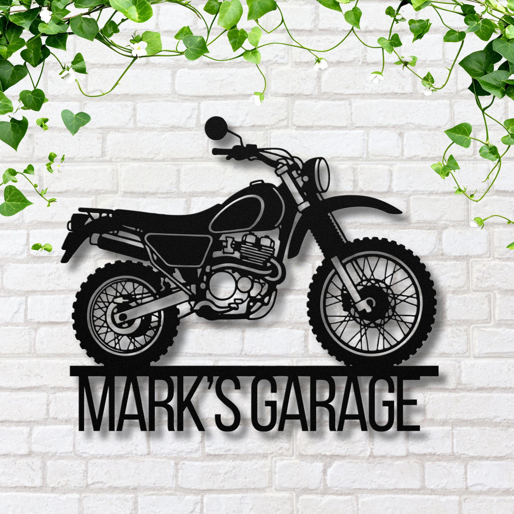 Personalized Dirt Bike Metal Sign, Custom Garage Decor