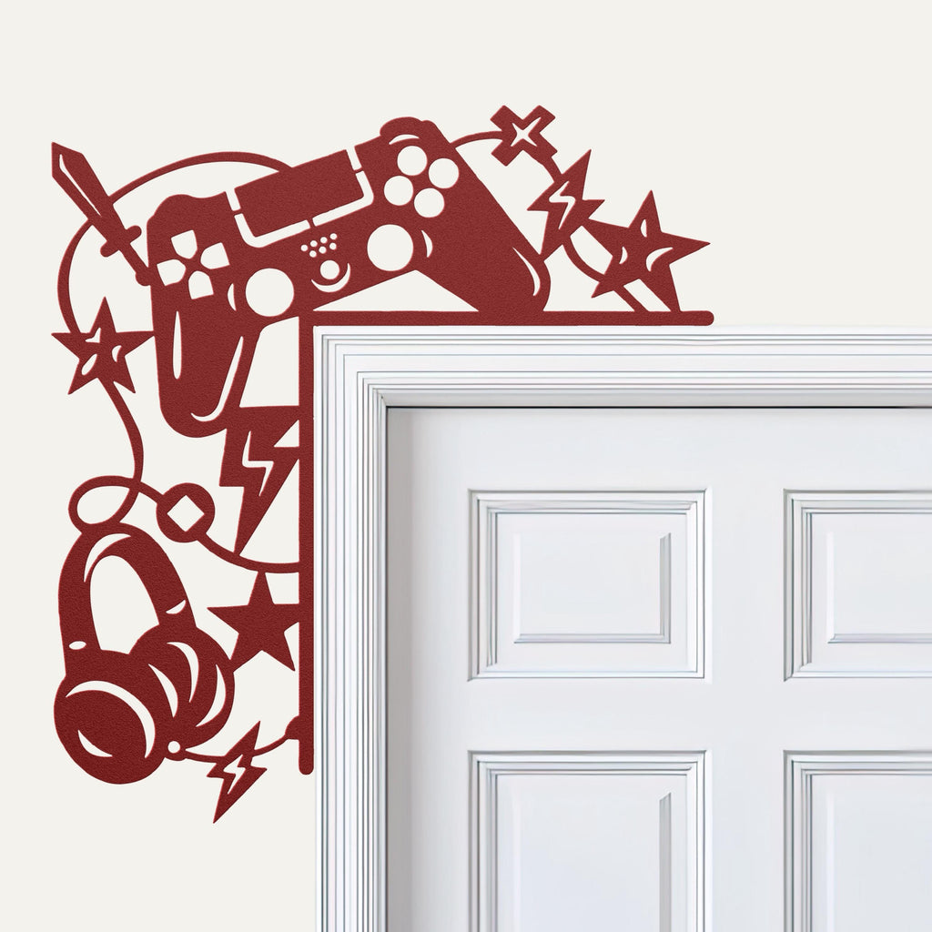 Gaming Controller Metal Door Corner Sign, Gamer Bedroom Decor, Video Game Wall Art