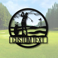 Custom Golfer Metal Sign, Golf Course Wall Decor, Personalized Gift