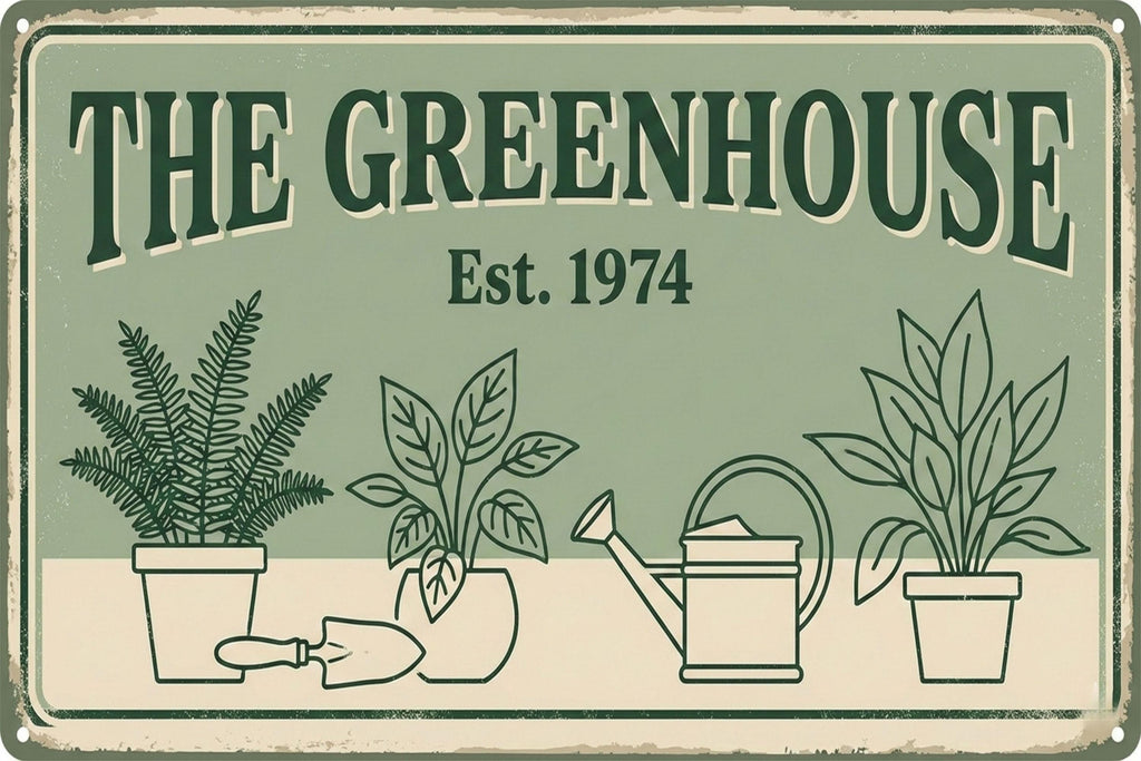 Custom Greenhouse Metal Sign, Personalized Plant Lover Gift, Garden Room Decor, Indoor Garden Wall Art