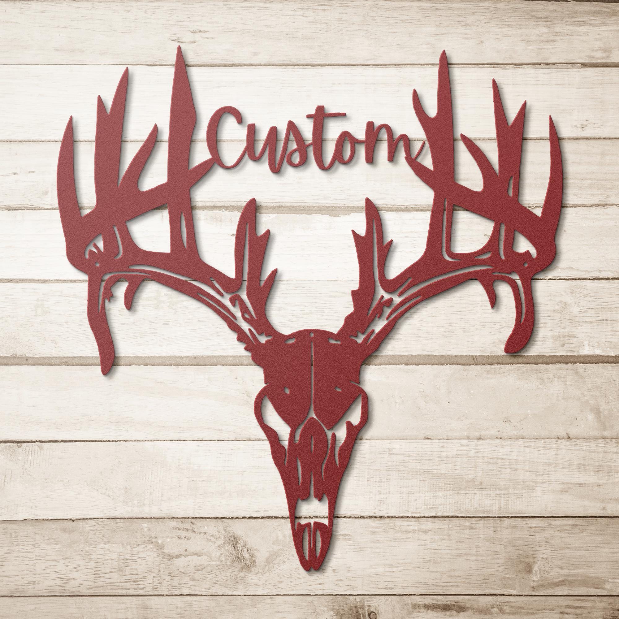 Custom Deer Skull Metal Sign | Hunting Decor, Man Cave Wall Art