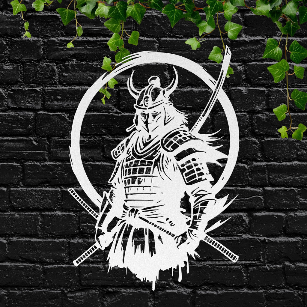 Samurai Metal Wall Art, Japanese Warrior Decor, Bushido Katana Sign, Zen Martial Arts Gift