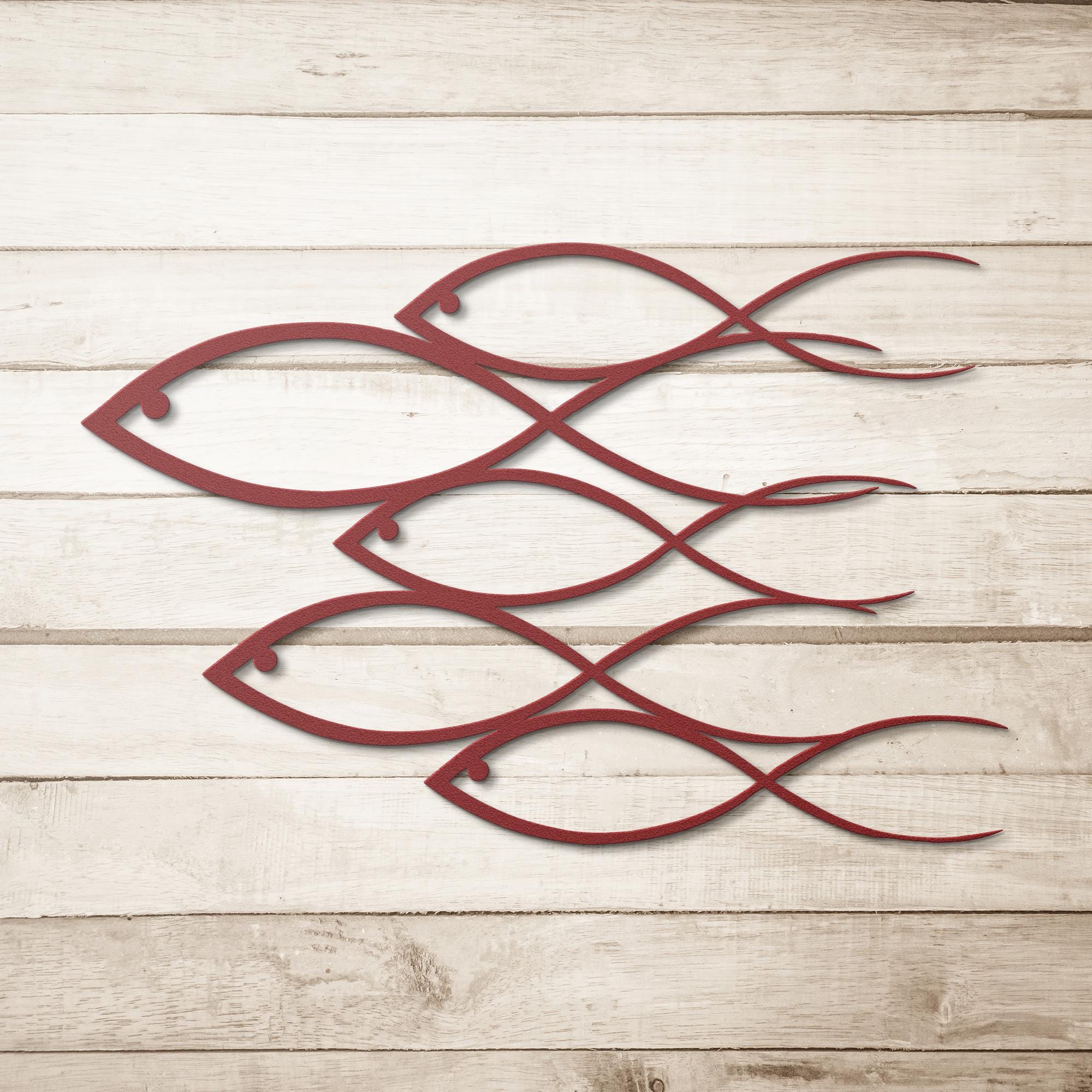 School of Fish Metal Wall Art, Coastal Home Decor, Nautical Beach House Sign, Bathroom Art