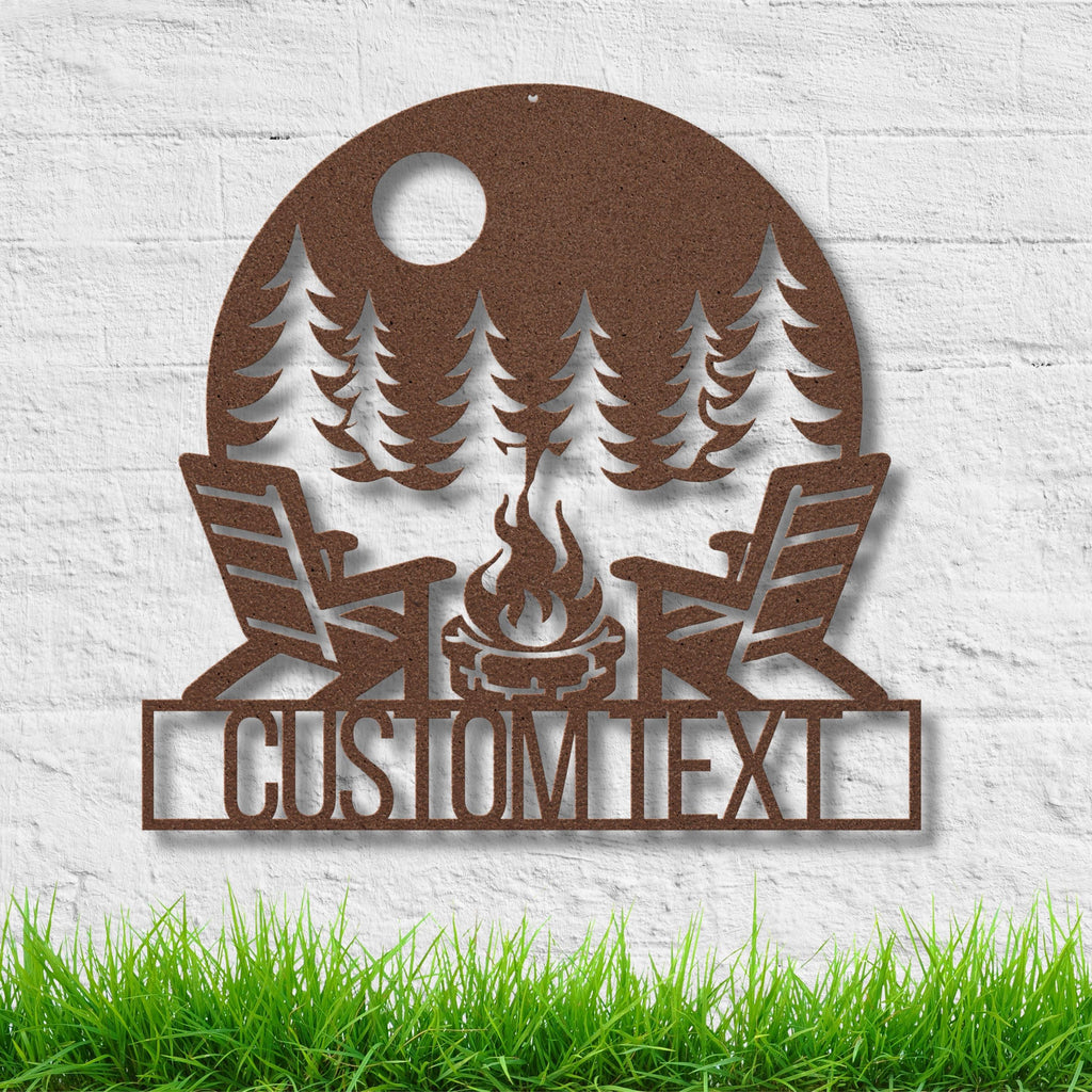 Personalized Campfire Sign - Custom Metal Sign | Rustic Cabin Decor & Fire Pit Wall Art