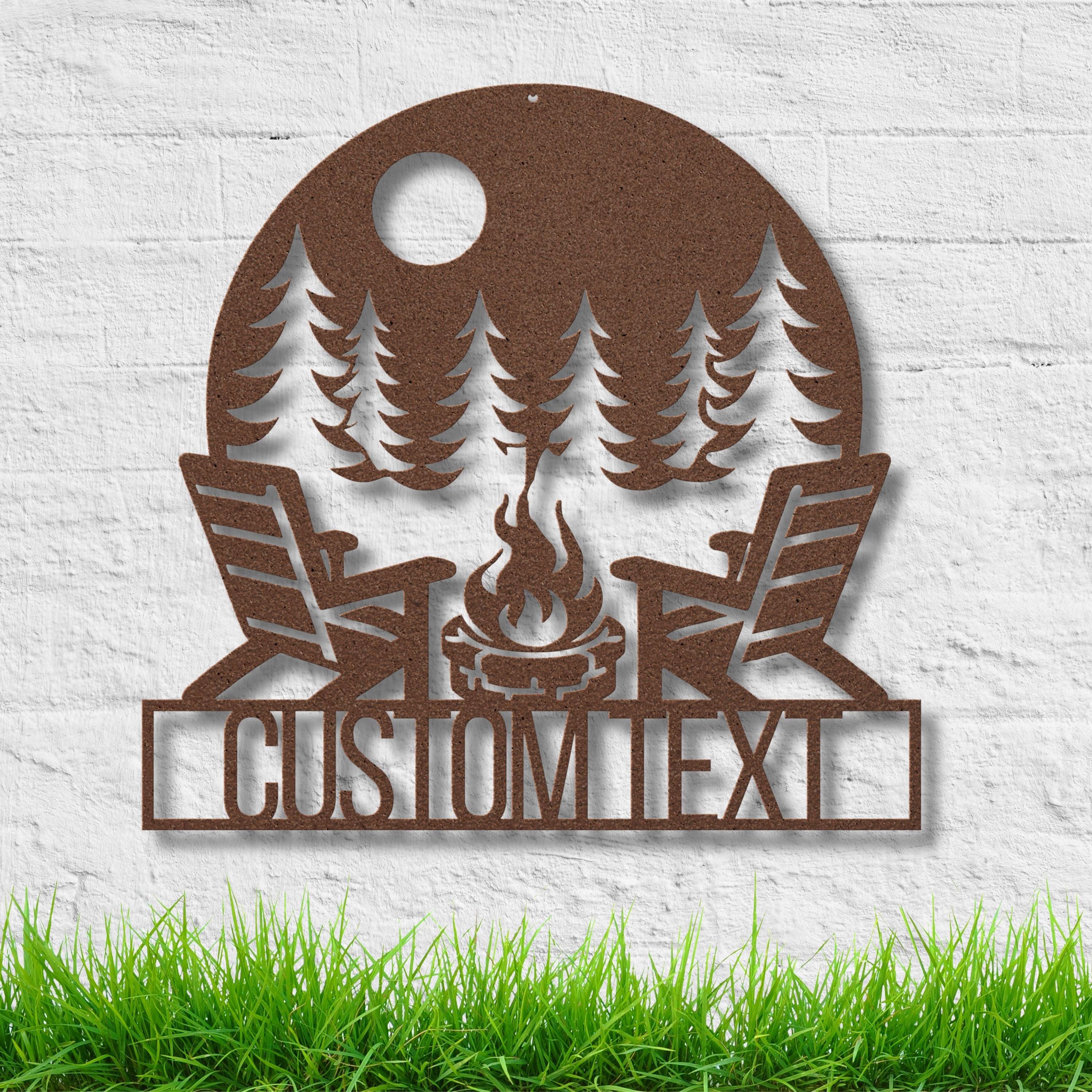 Personalized Campfire Sign - Custom Metal Sign | Rustic Cabin Decor & Fire Pit Wall Art
