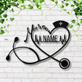 Personalized Nurse Sign - Custom Nurse Metal Sign | Stethoscope Wall Art Gift