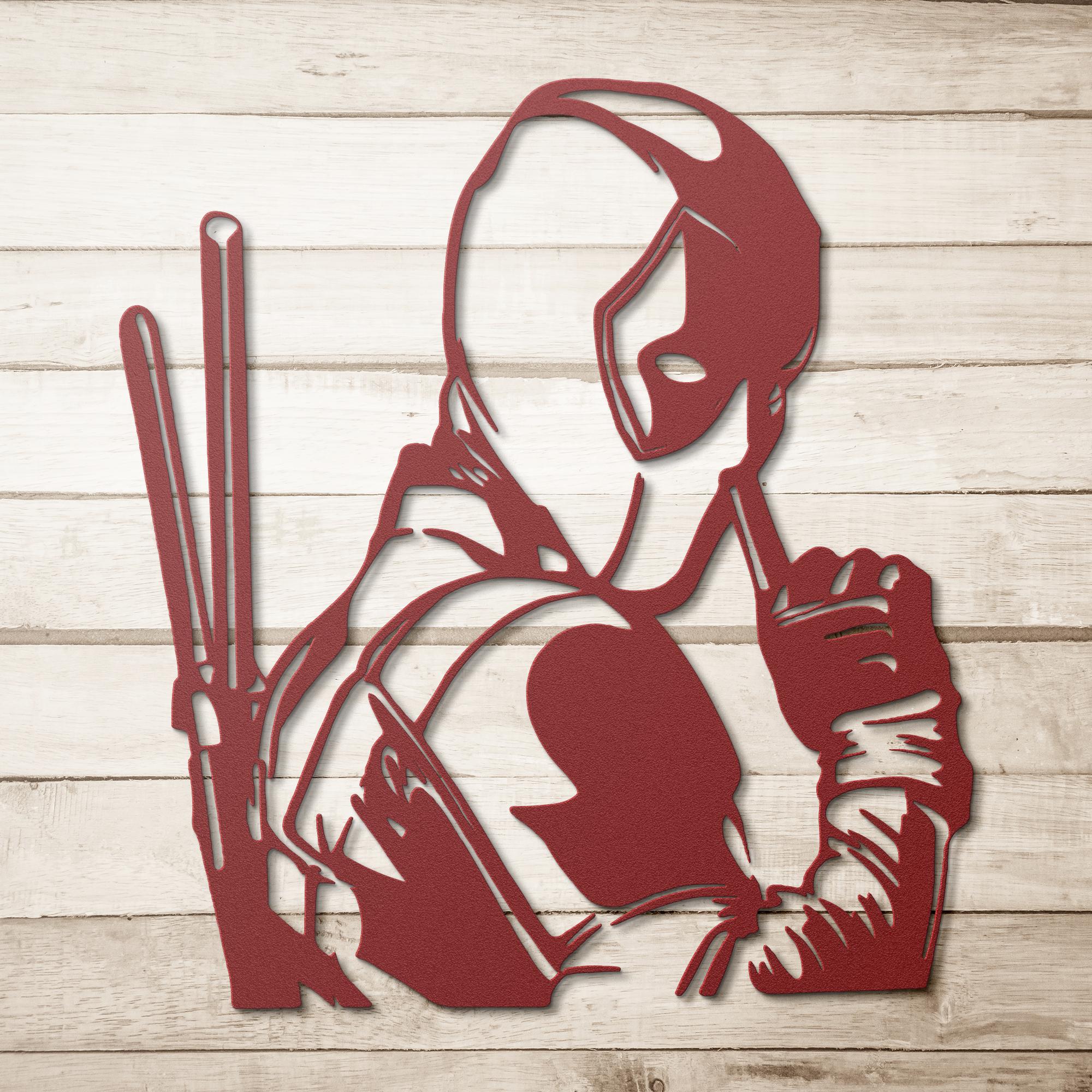 Merc with a Mouth Metal Wall Art | Die-Cut Anti-Hero Character Sign | Comic Book Pop Culture Decor for Game Room