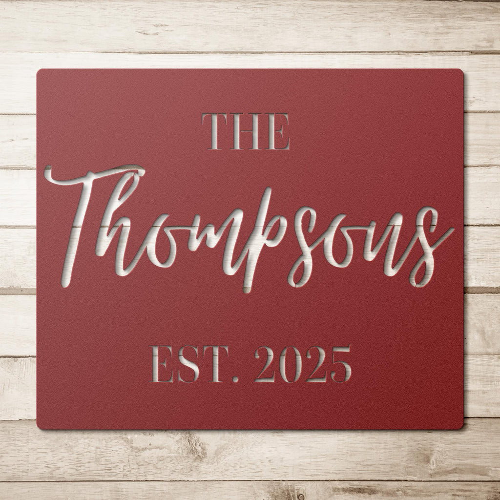 Personalized Family Name Metal Sign | Custom Last Name Die Cut, Housewarming Gift, Wedding or Anniversary Decor