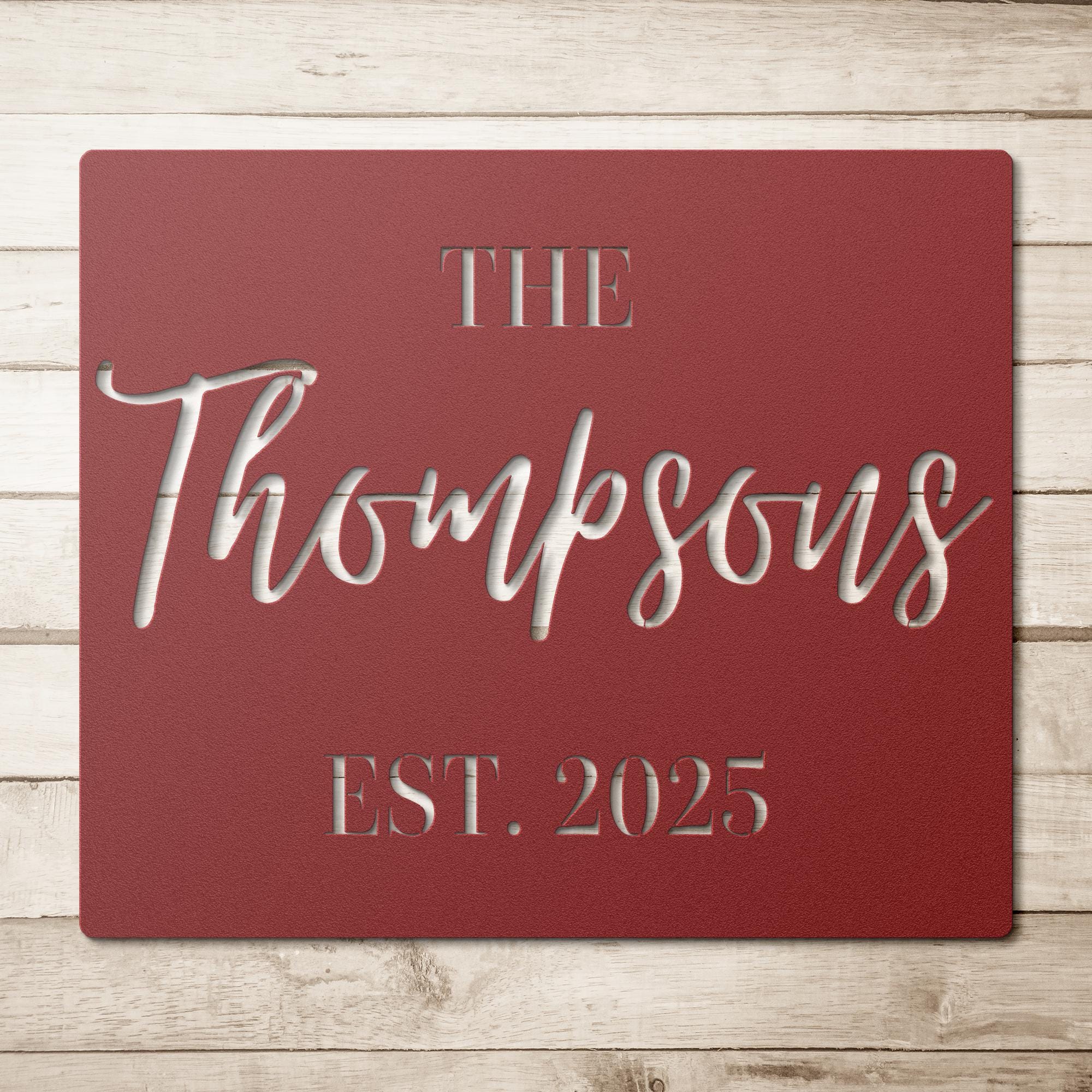 Personalized Family Name Metal Sign | Custom Last Name Die Cut, Housewarming Gift, Wedding or Anniversary Decor