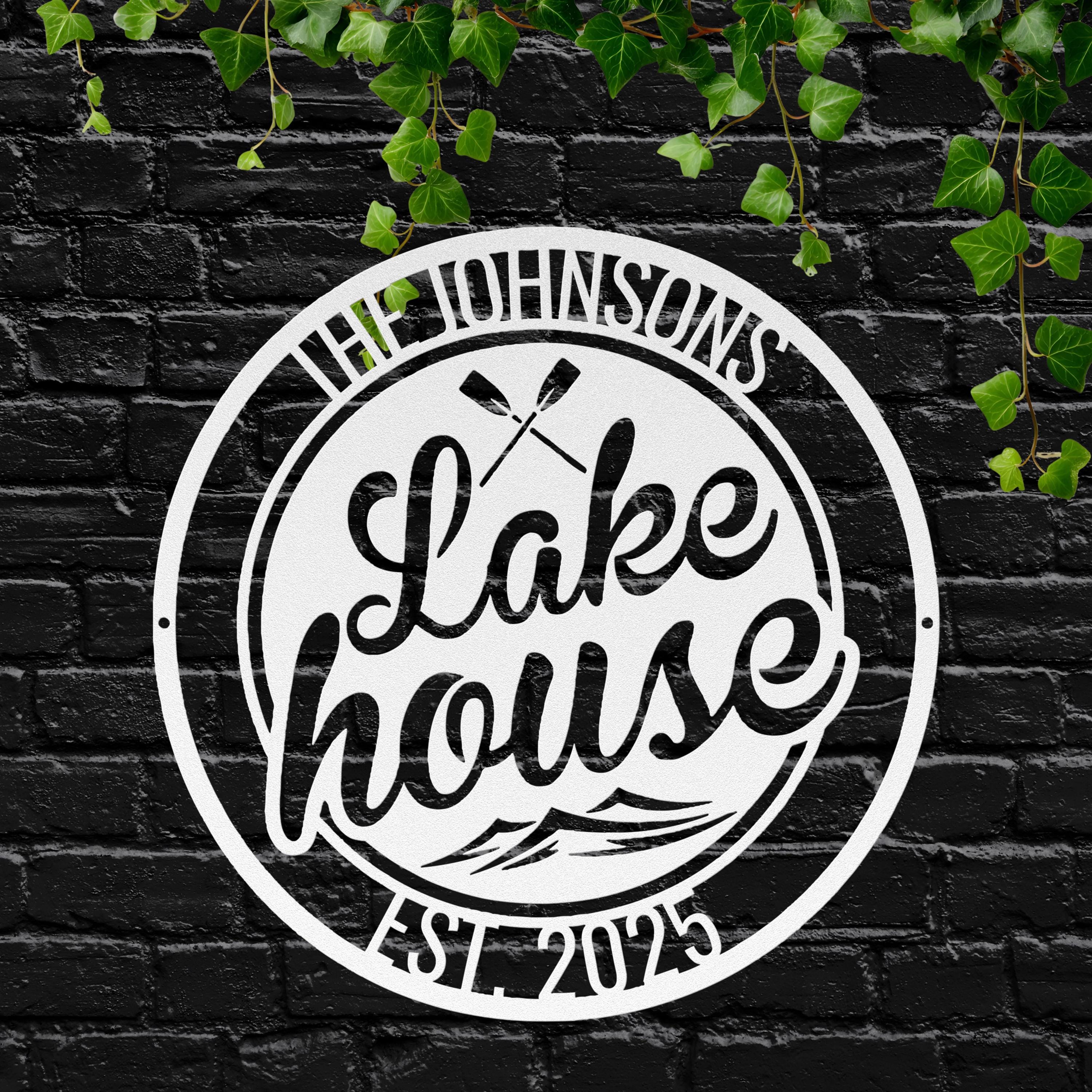 Custom Lake House Metal Sign | Personalized Family Name, Est. Year
