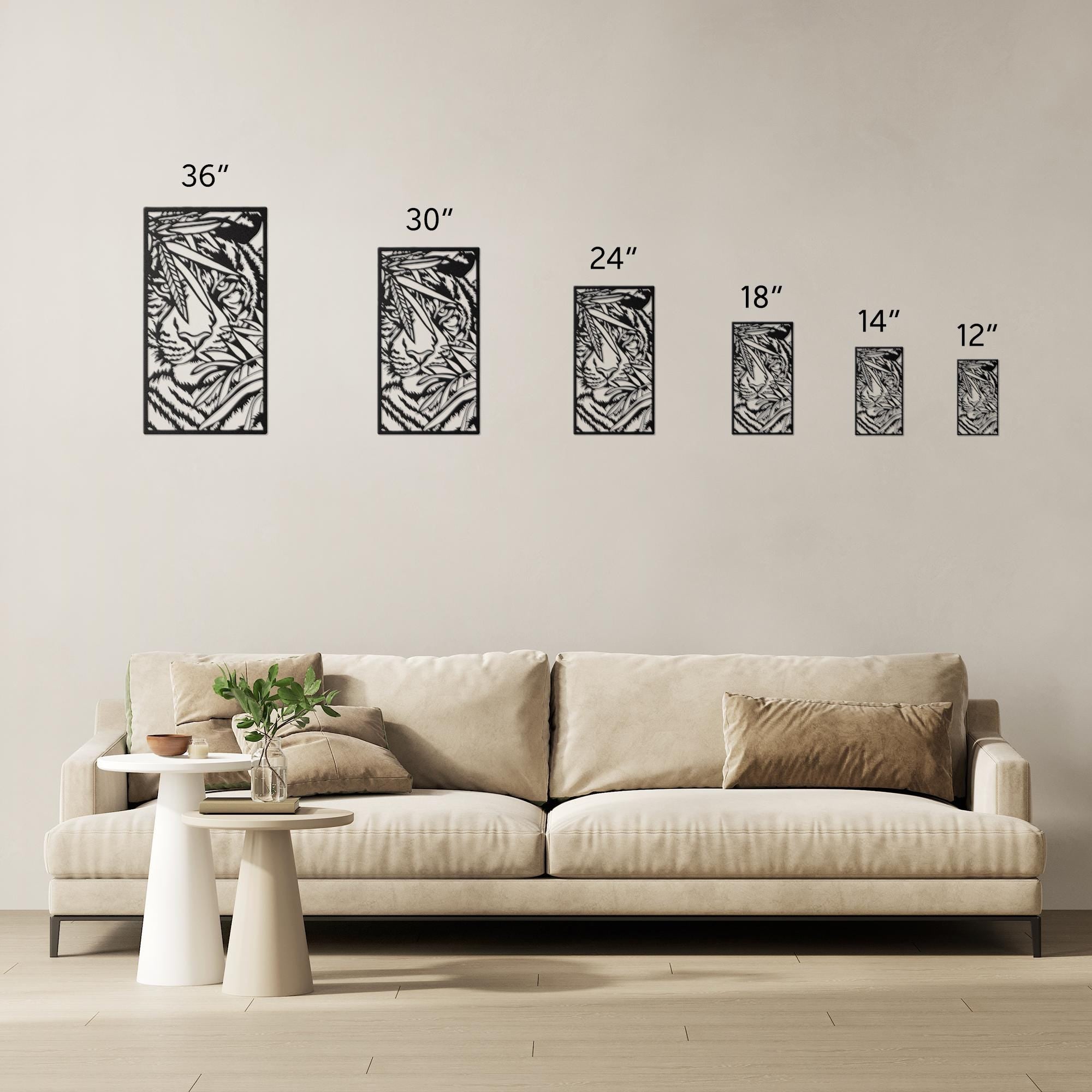 Tiger Jungle Metal Art - Exotic Wildlife Wall Decor | Durable Steel Sign