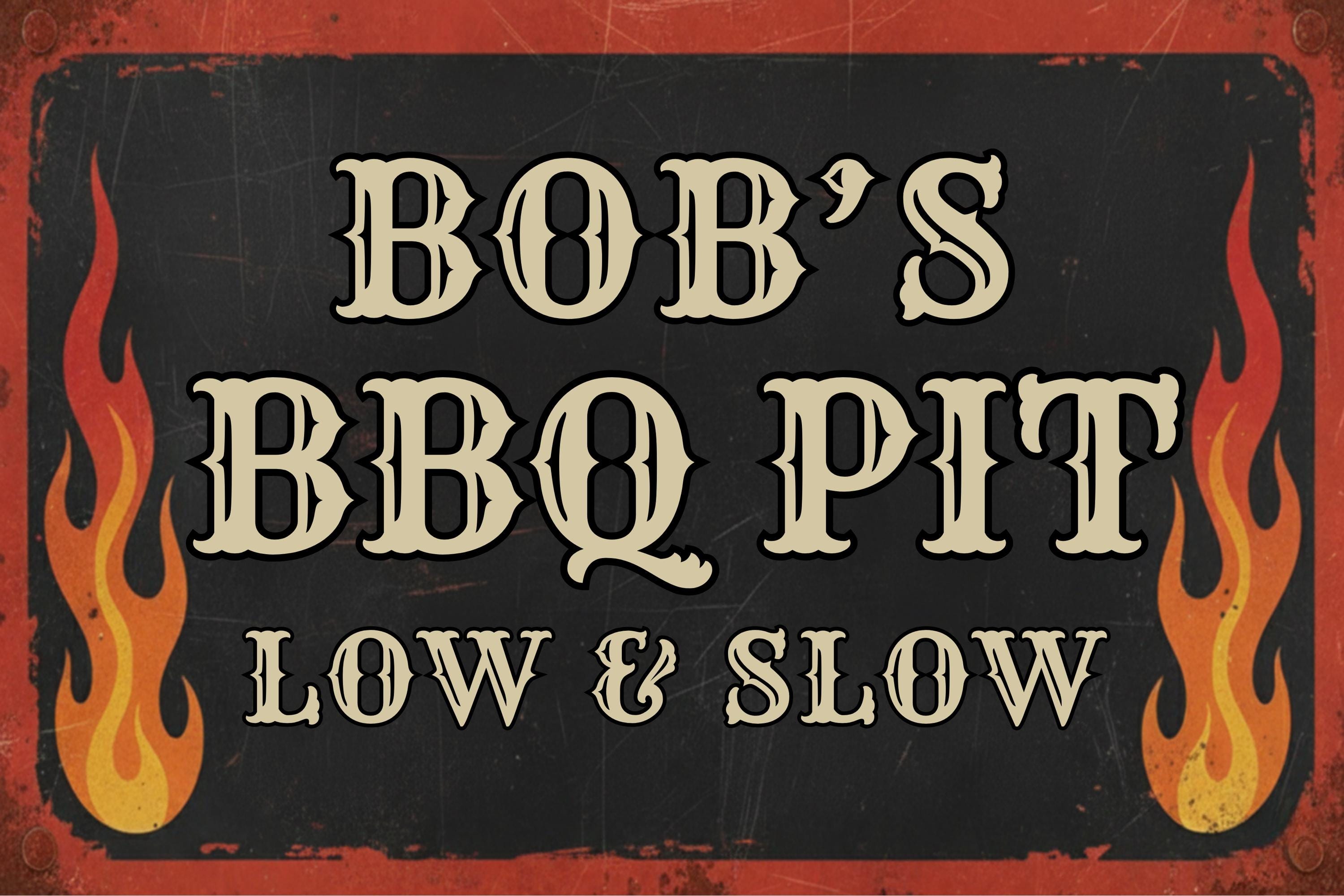 Custom BBQ Pit Sign - Personalized Grill Sign | Rustic Barbecue Wall Art & Grill Master Gift