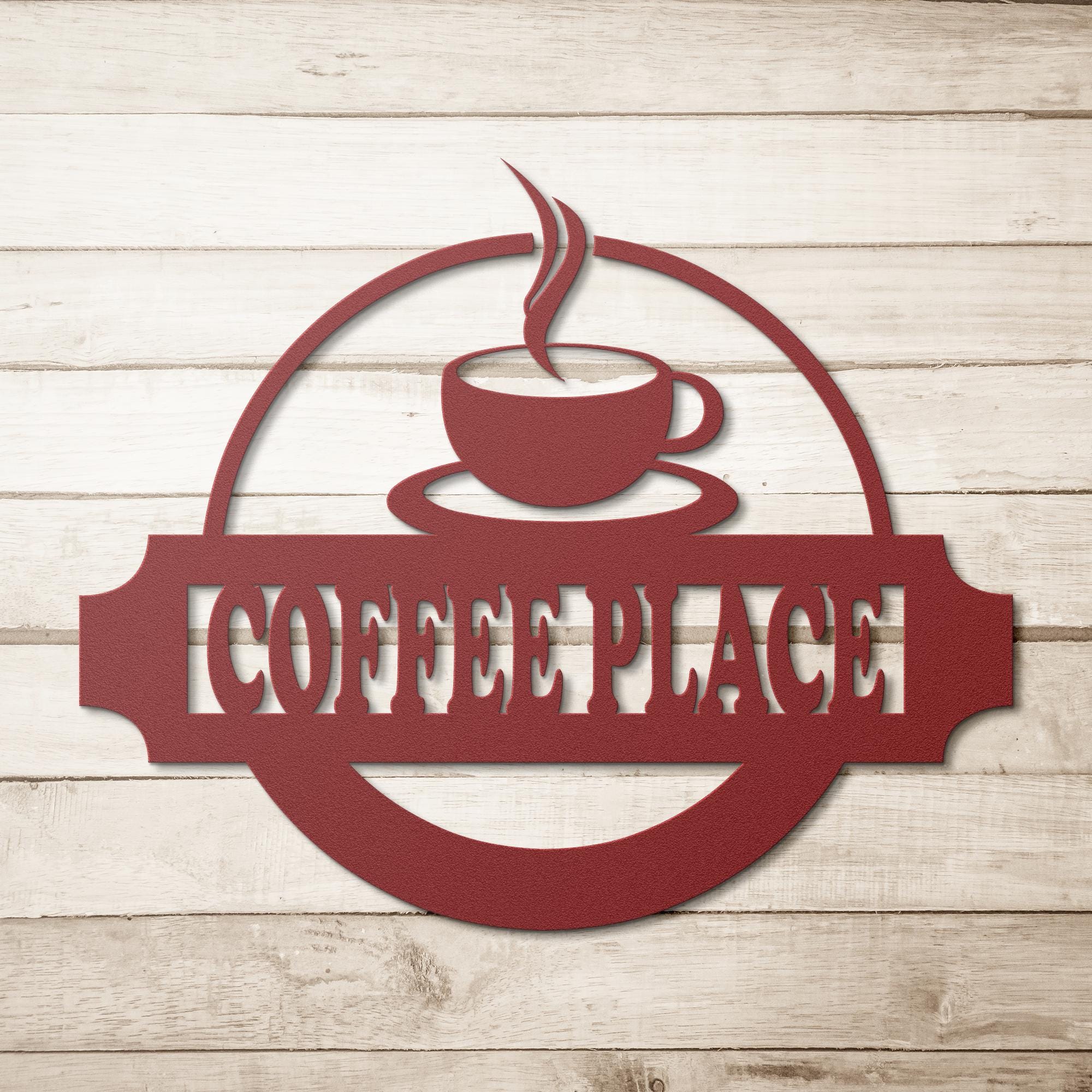 Custom Metal Coffee Shop Logo Sign: Personalized Business Decor