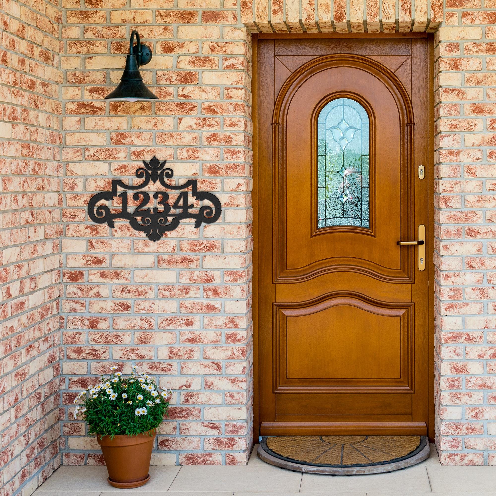 Custom Metal House Number Sign, Victorian Address Plaque