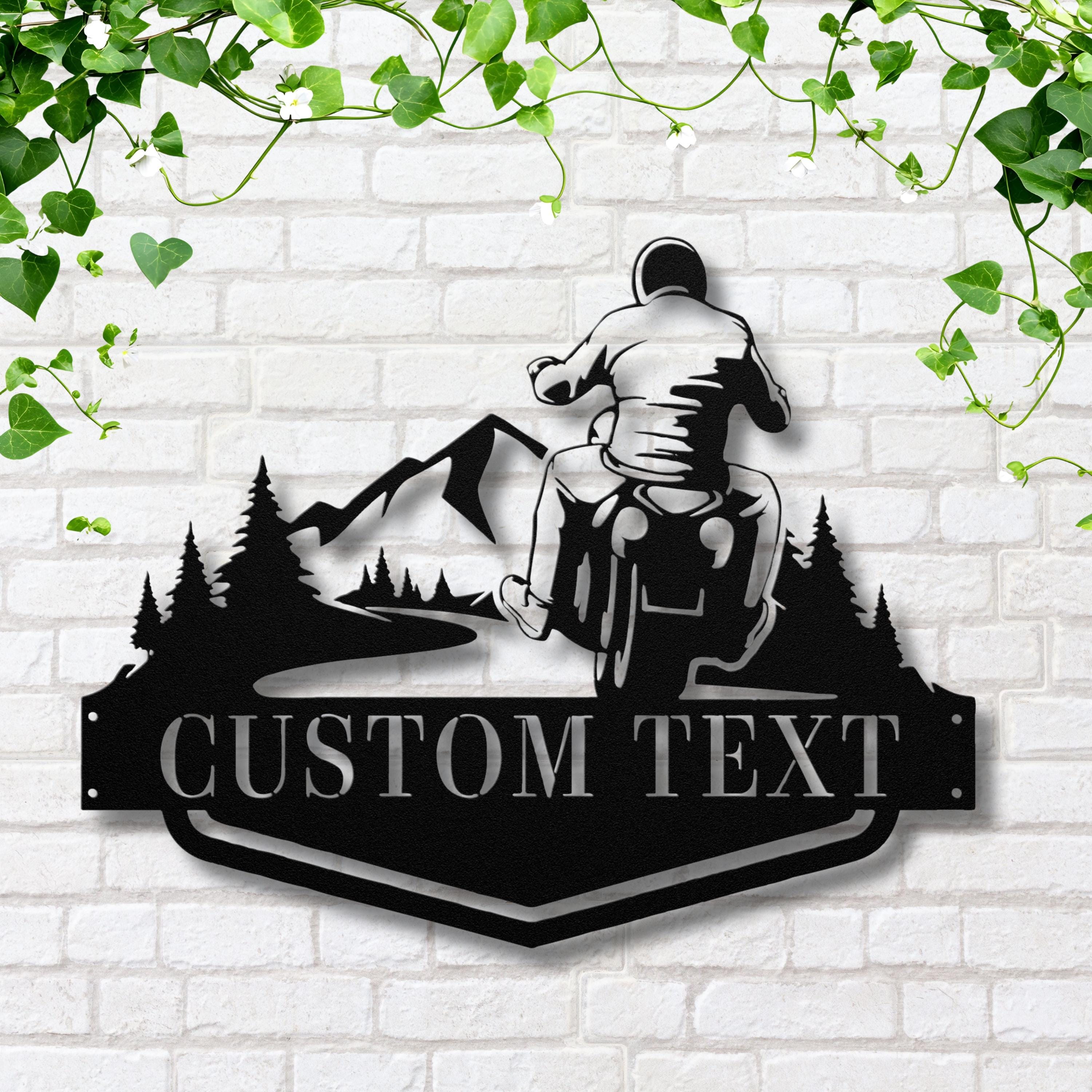 Personalized Motorcycle Sign – Custom Biker Garage Decor | Mountain Ride Art