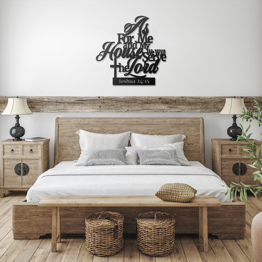 As For Me And My House Joshua 24 15 Metal Sign, Christian Scripture Wall Art