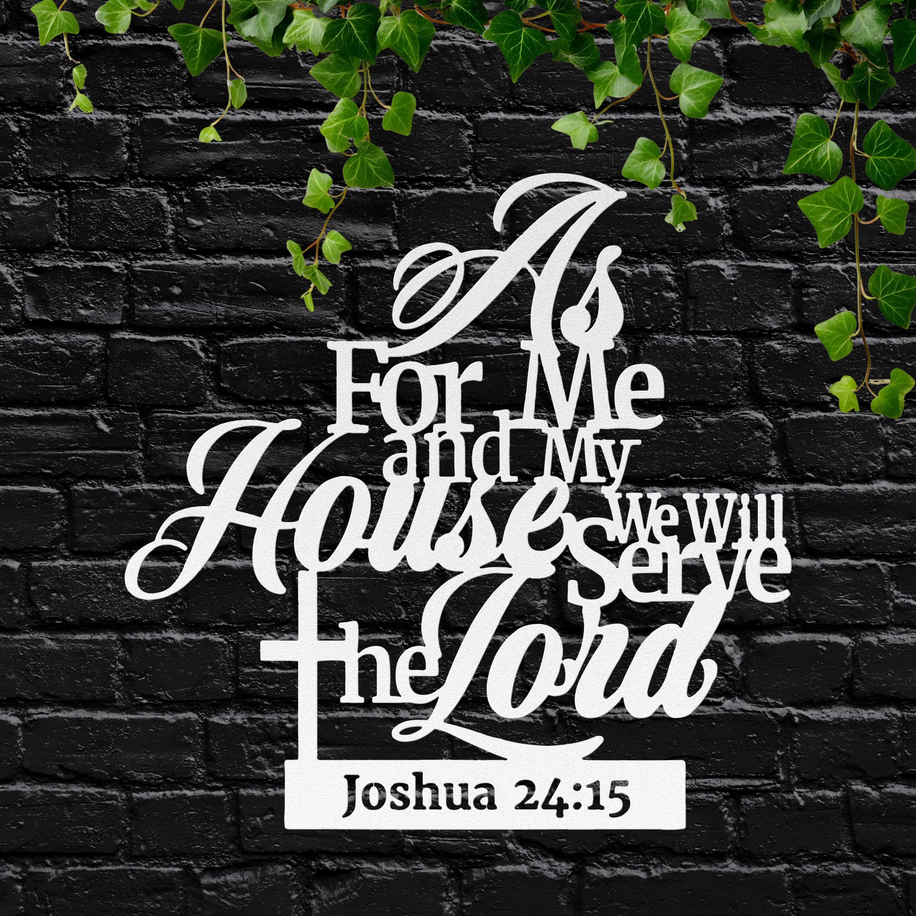 As For Me And My House Joshua 24 15 Metal Sign, Christian Scripture Wall Art