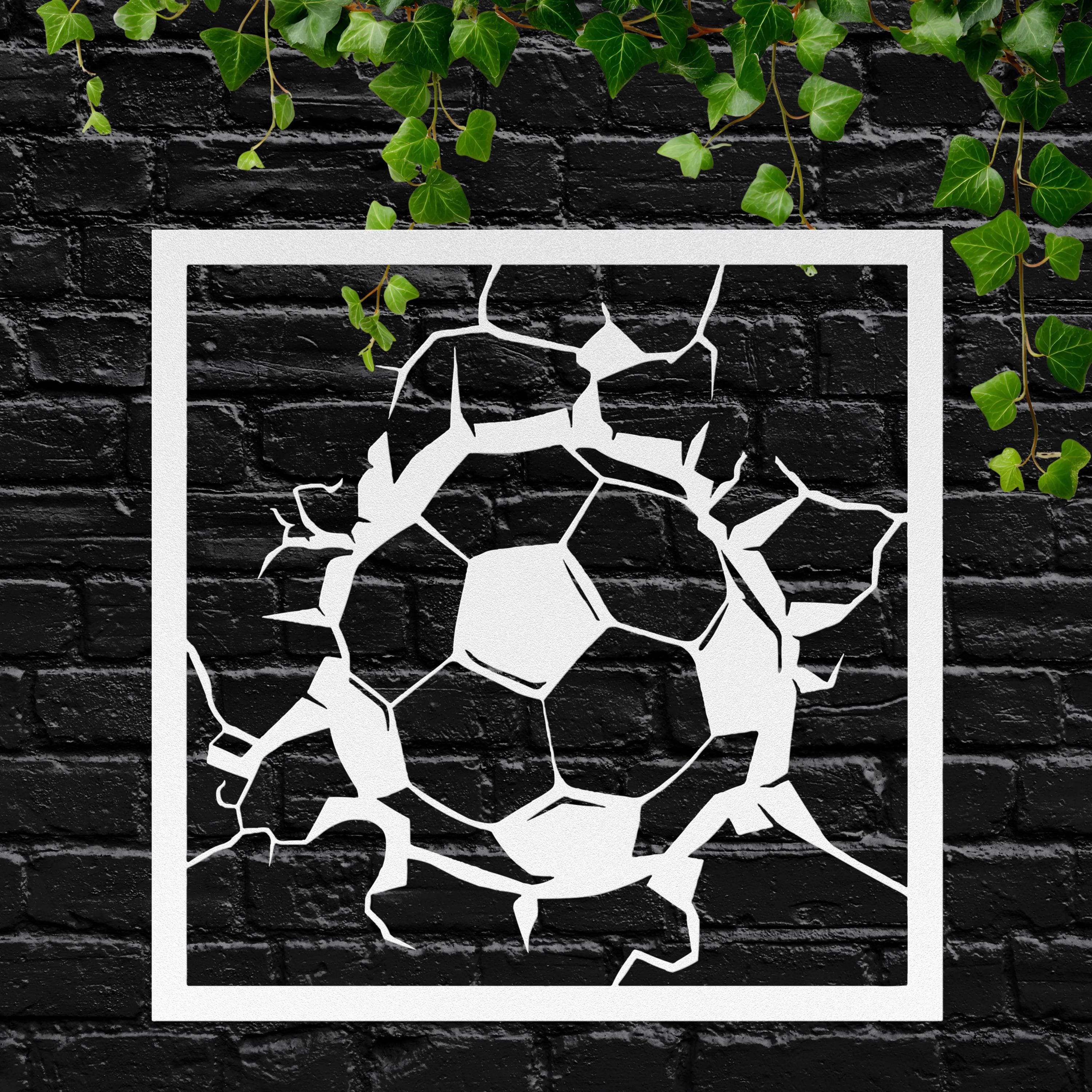 Soccer Ball Metal Wall Art, Cracking Wall Decor, Sports Fan Gift