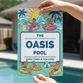 Custom Pool Sign | Retro Palm Tree, Backyard Oasis Decor