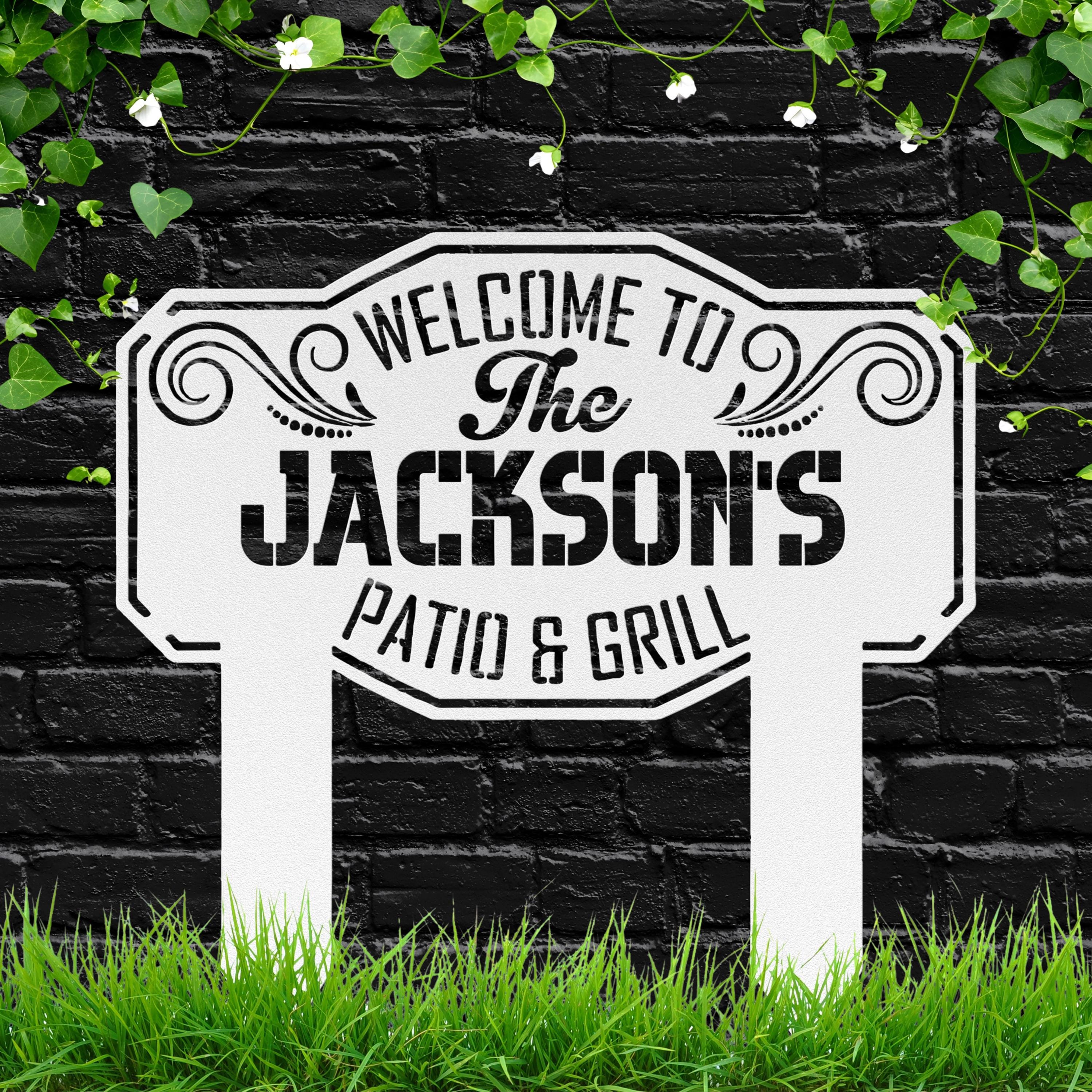 Personalized Patio Sign - Custom Backyard Barbecue Sign | Durable Steel Plaque
