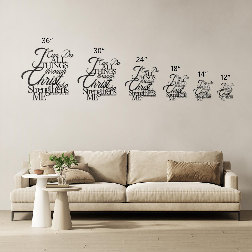 Philippians 4:13 Metal Sign, Christian Scripture Wall Art