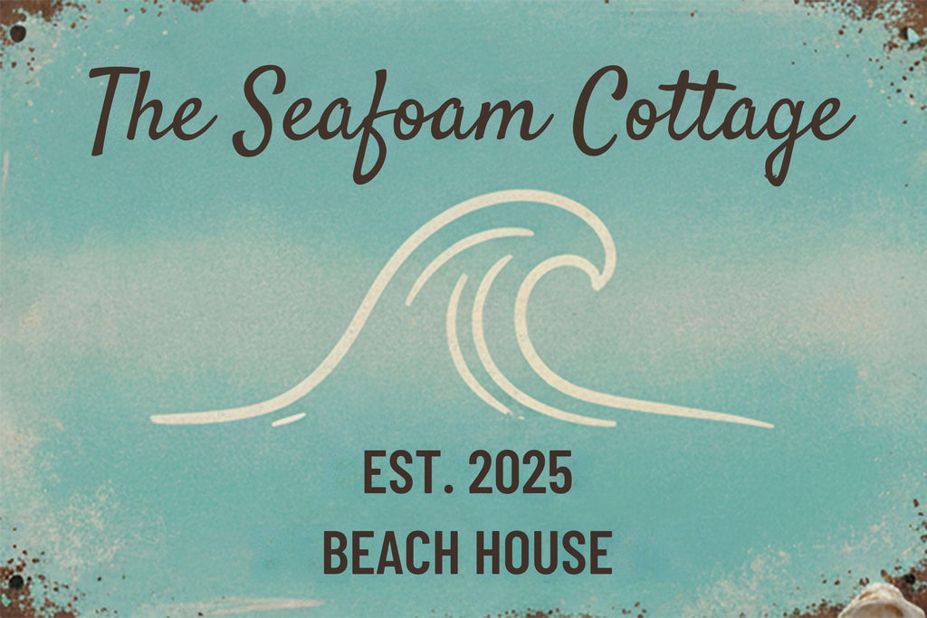 Custom Beach House Metal Sign, Coastal Decor, Ocean Housewarming Gift, Nautical Sign