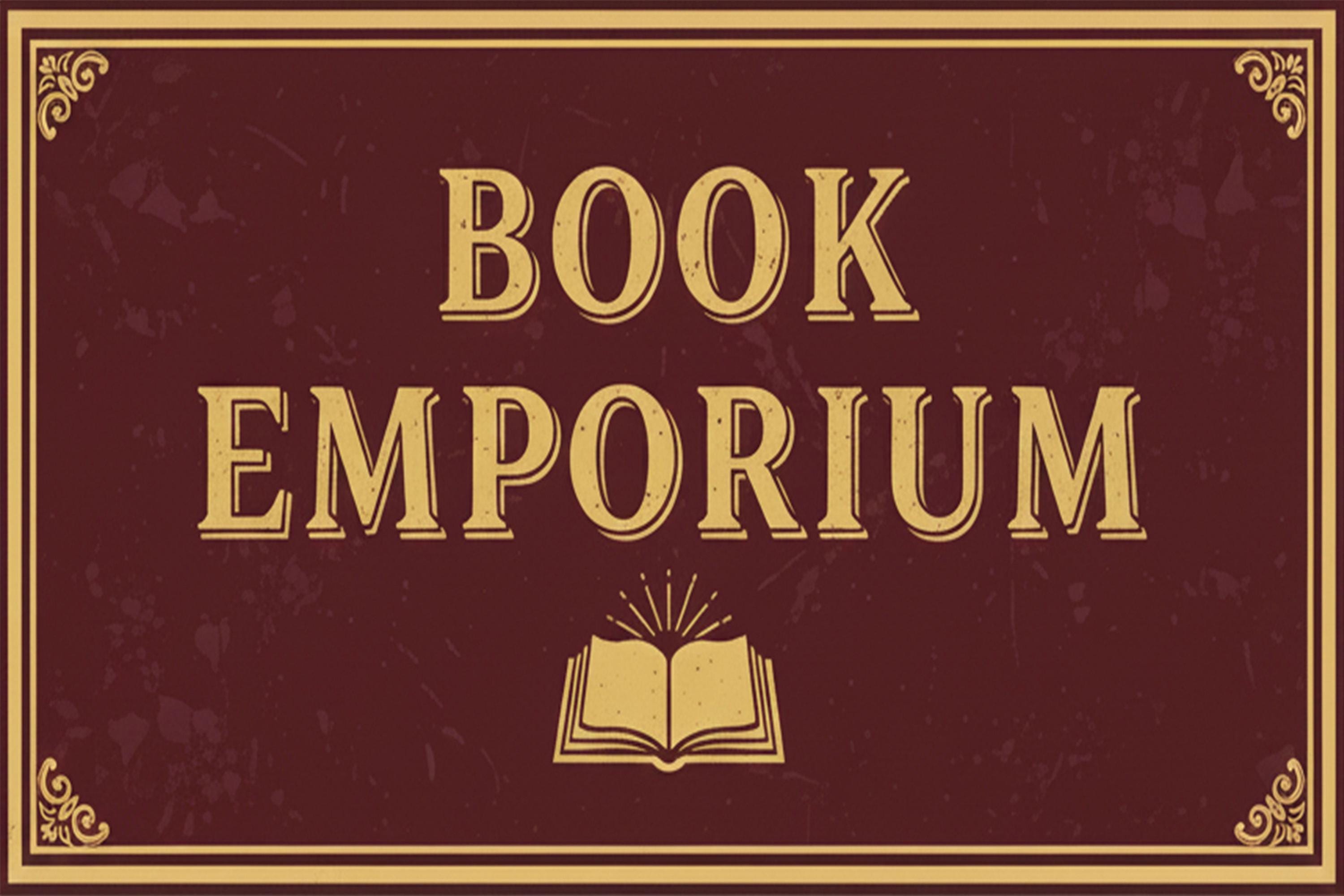 Book Emporium Metal Sign, Vintage Bookstore Decor, Library Wall Art, Antique Reader Gift